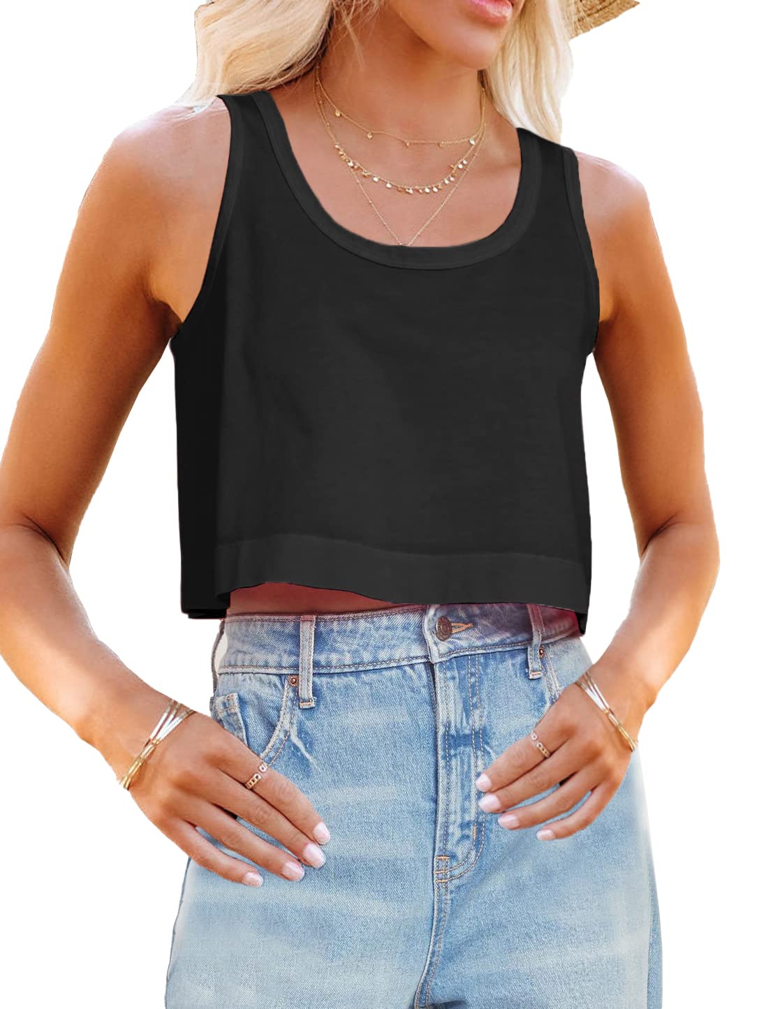 Aoysky Women’s Cotton Crop Tank Top