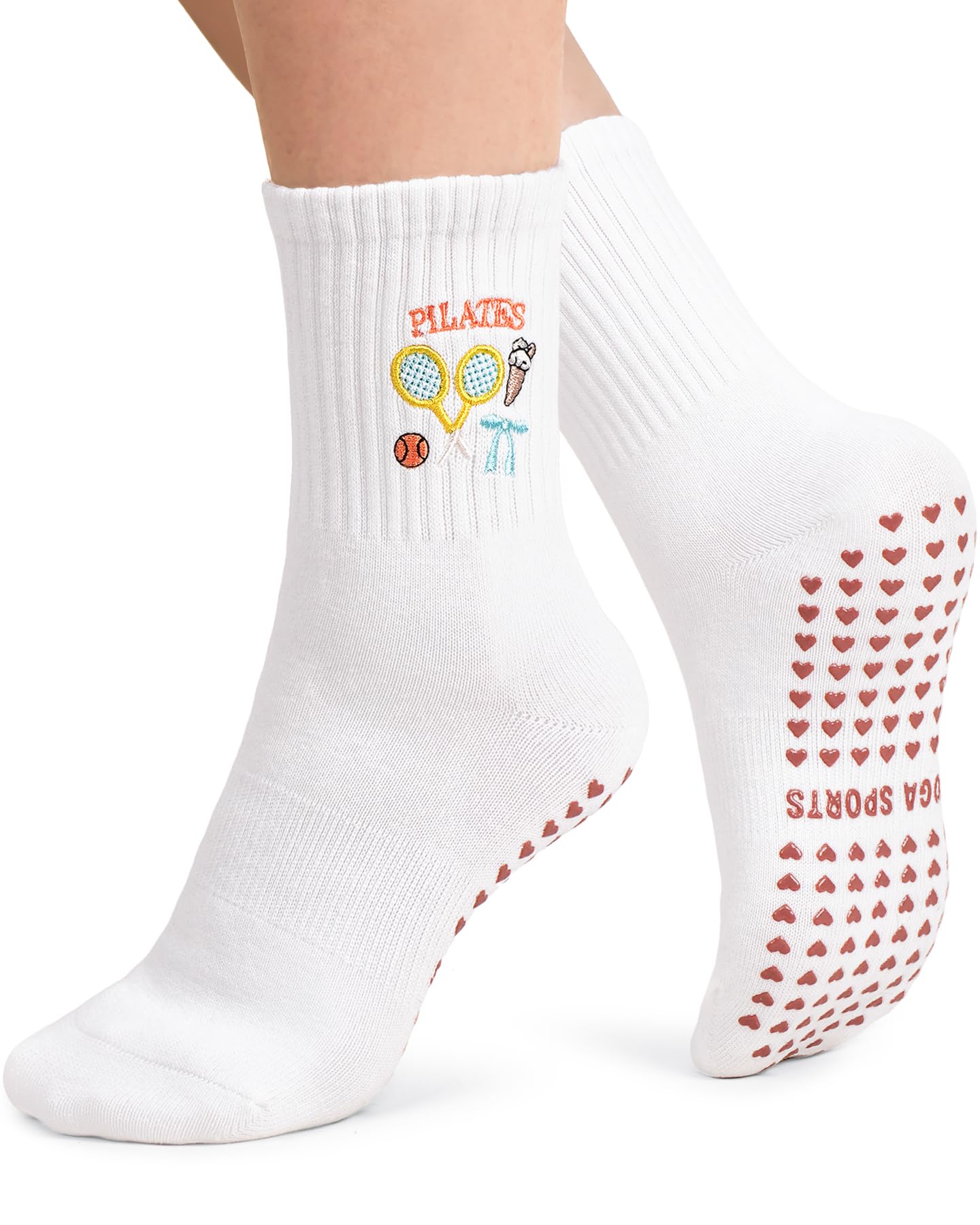 YeuG Non-Slip Pilates Socks for Women (4/6 Pairs)