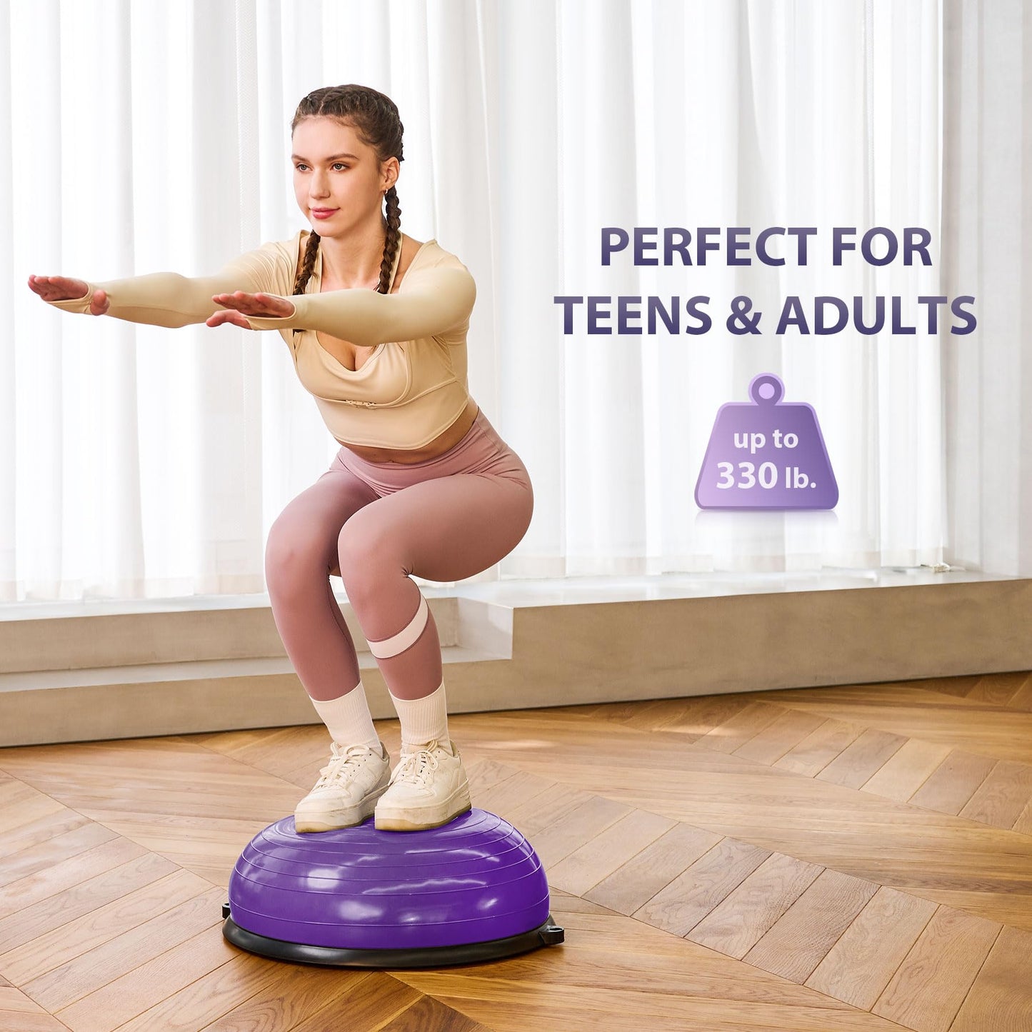 ZELUS Balance Ball Trainer with Resistance Bands