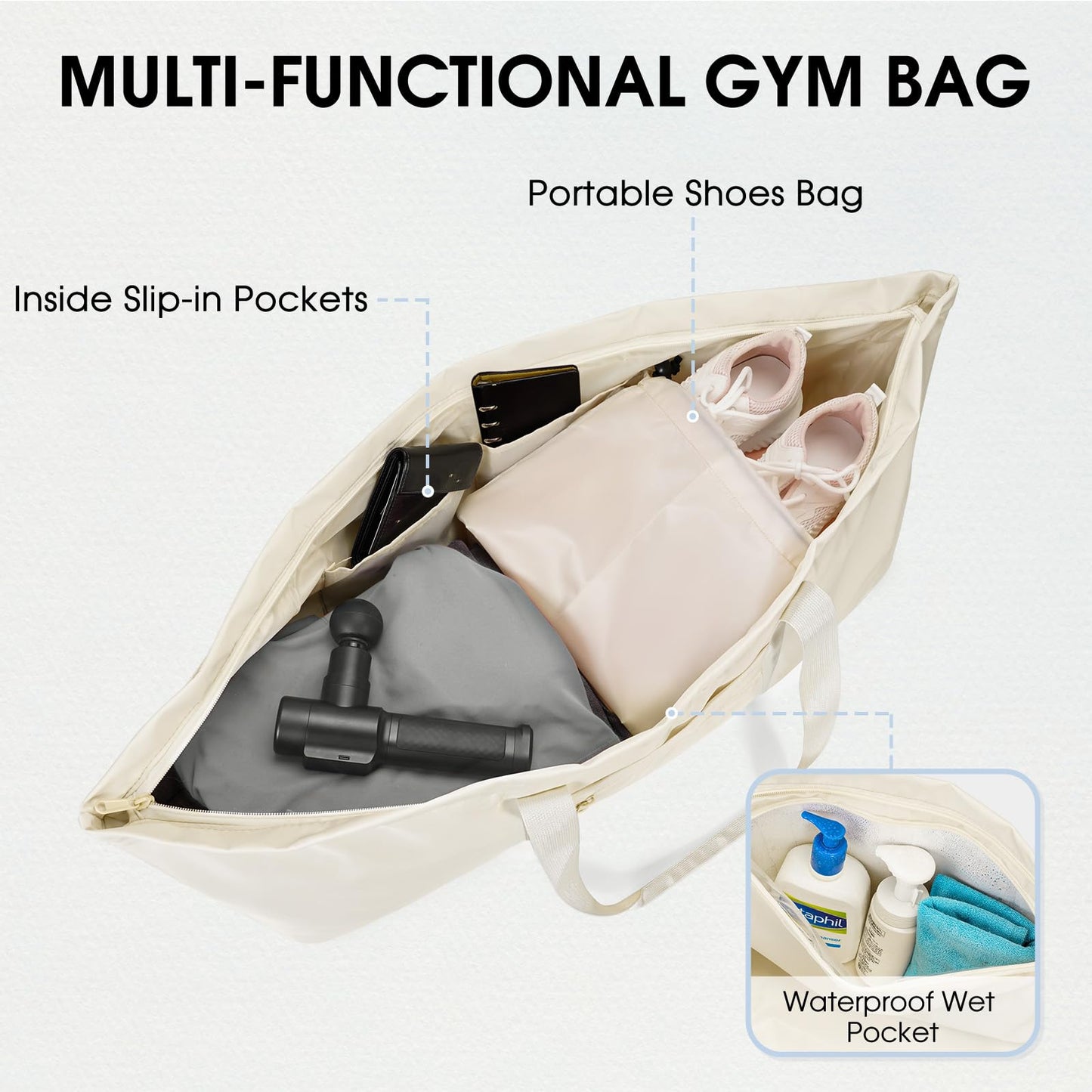 Large Yoga Mat Bag with Shoe & Wet Pocket