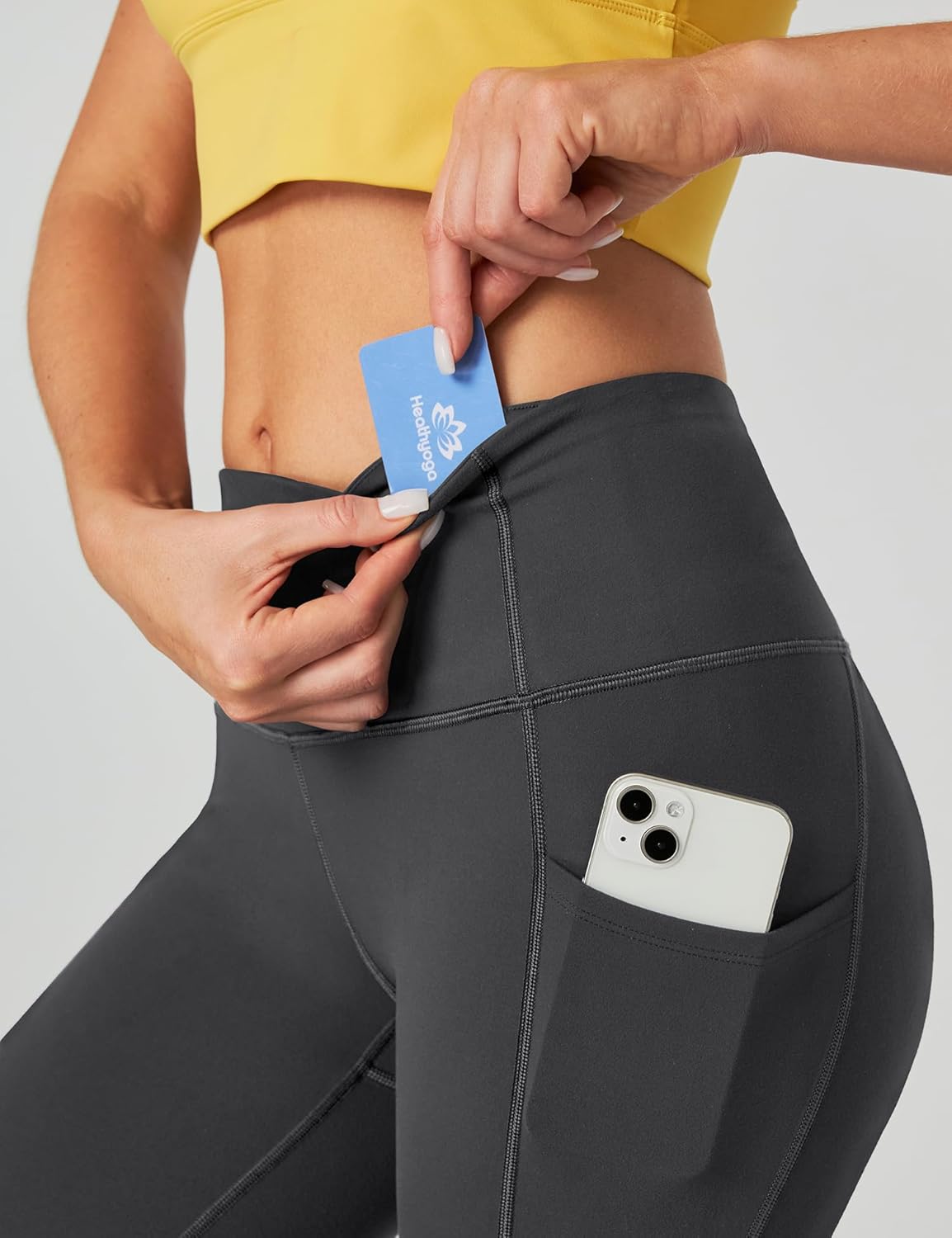 Heathyoga Women’s Capri Leggings with Pockets