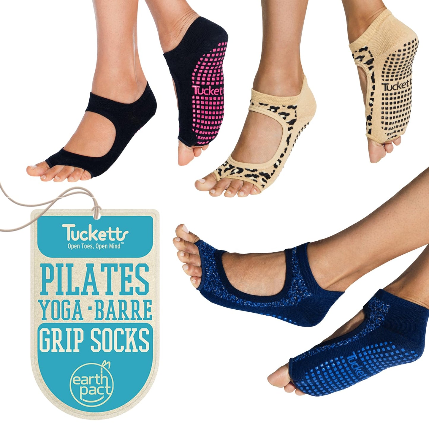 Tucketts Toeless Grip Pilates Socks for Women