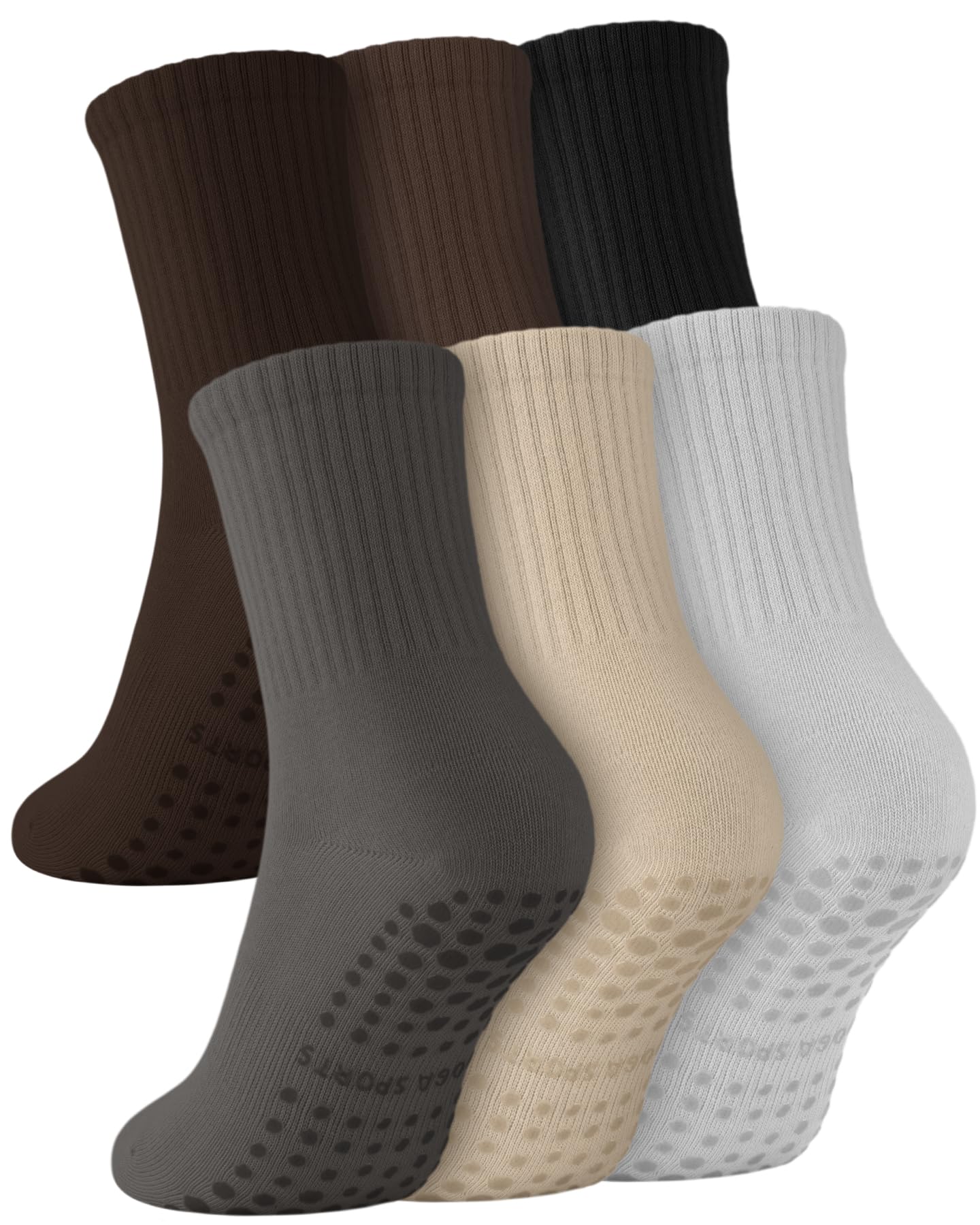 6 Pairs Women’s Non-Slip Pilates & Yoga Socks