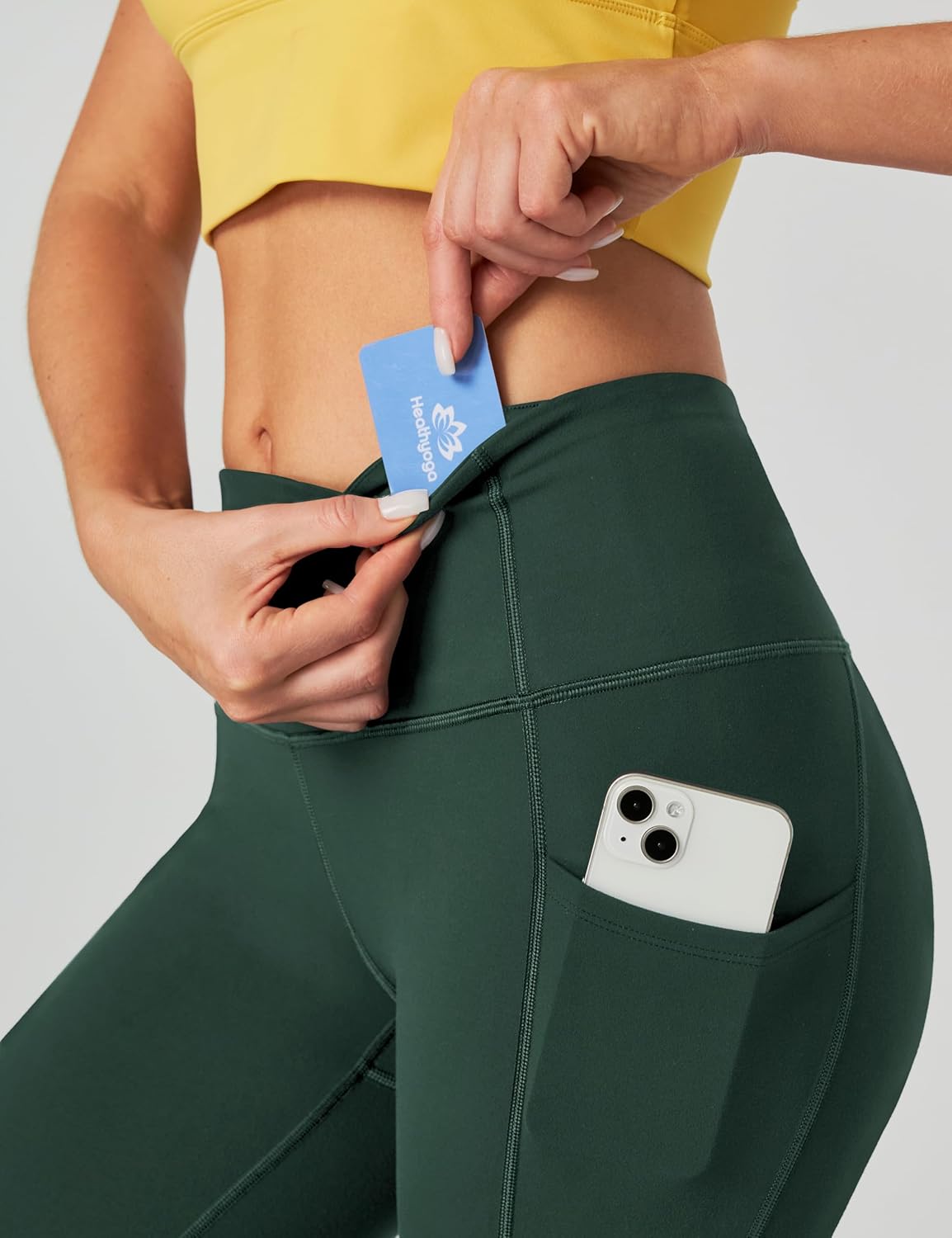 Heathyoga Women’s Capri Leggings with Pockets