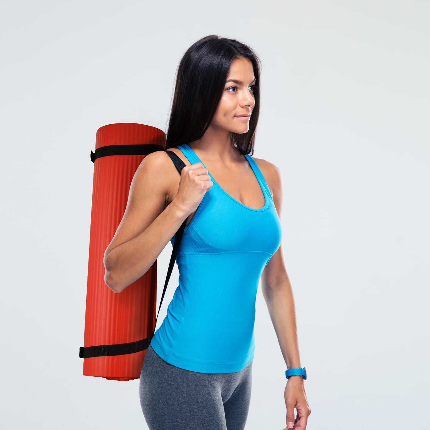 1/2" High-Density Yoga Mat with Strap