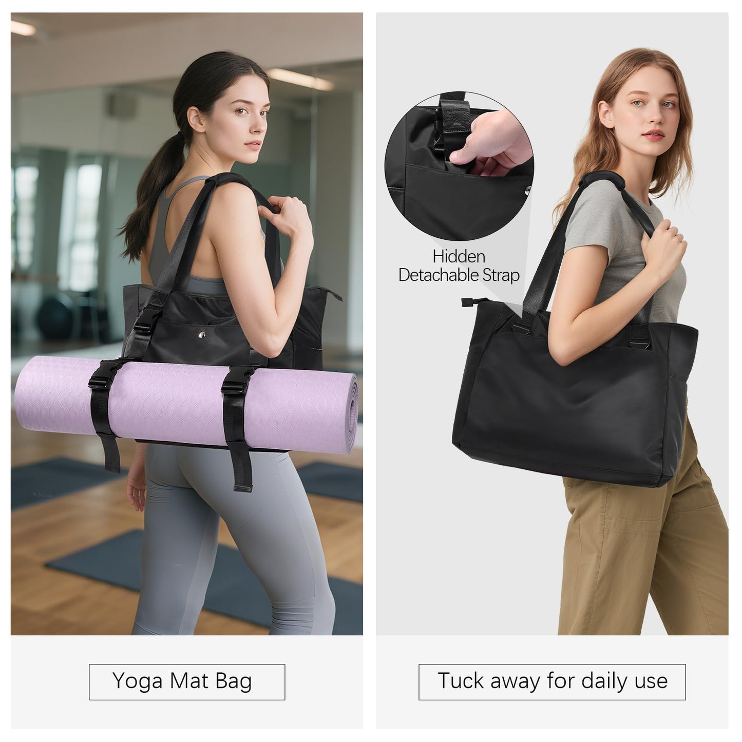 Yoga Mat Bag with Multi Pockets & Carrier Strap