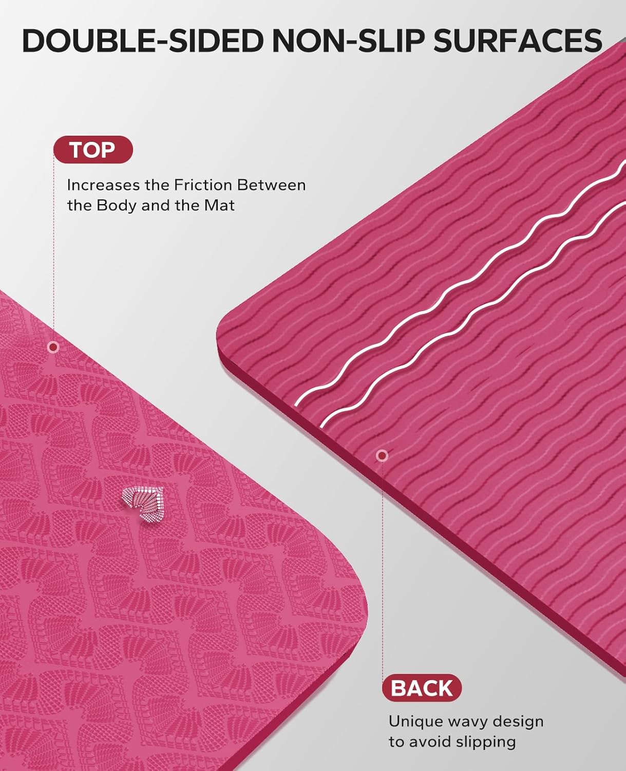 HAPBEAR Extra-Large Non-Slip Yoga & Exercise Mat