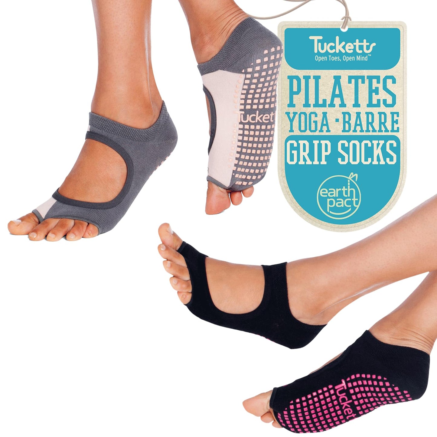Tucketts Toeless Grip Pilates Socks for Women