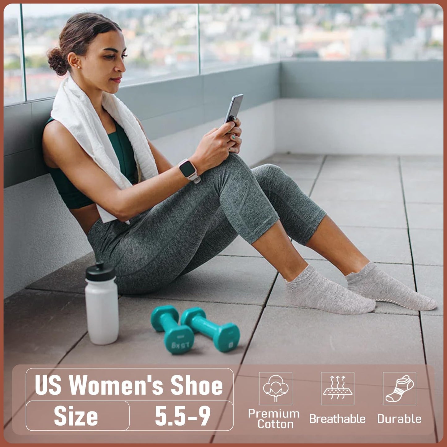 YeuG Non-Slip Pilates Socks for Women (4/6 Pairs)