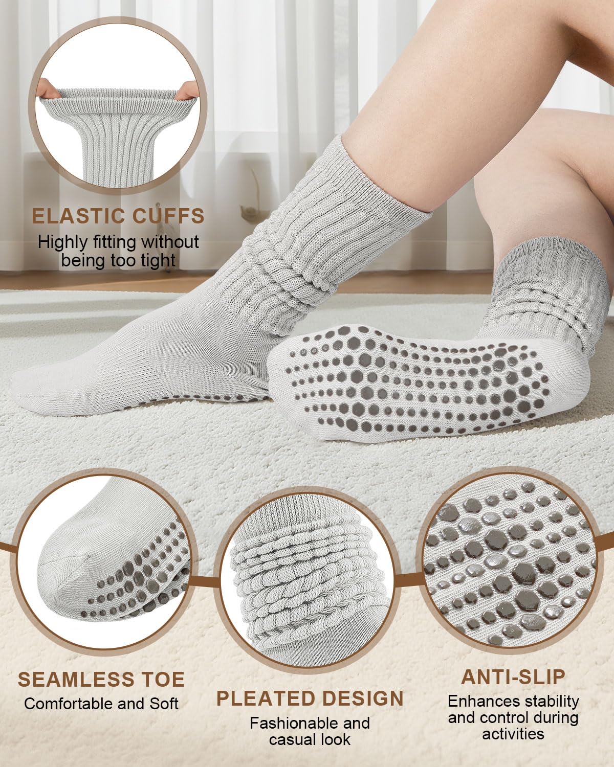 Century Star Non-Slip Yoga Pilates Socks