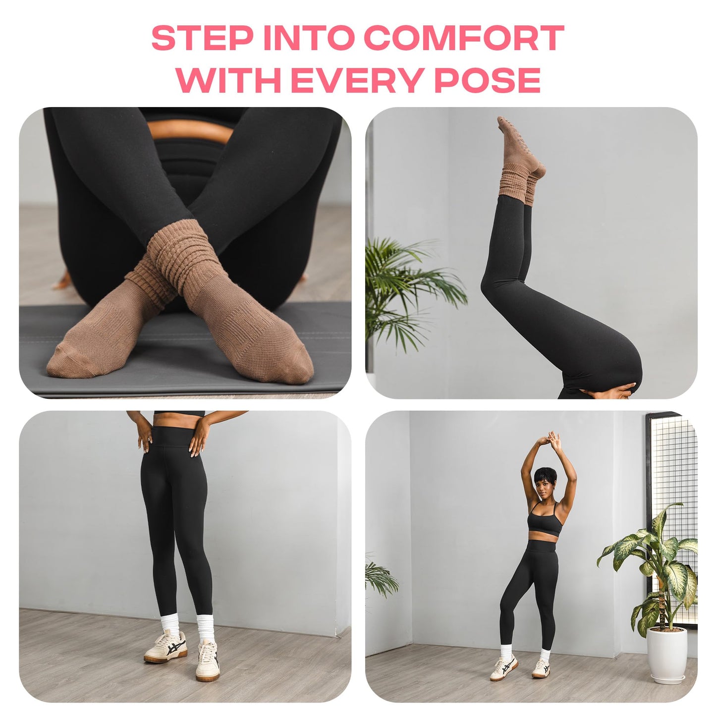 CoolMate Women’s Non-Slip Pilates Yoga Socks