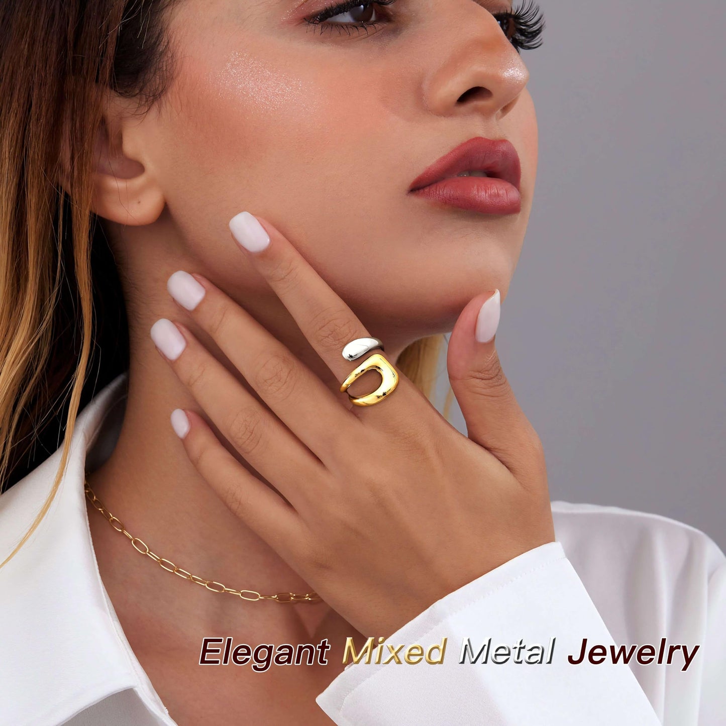 Gold Chunky Adjustable Rings