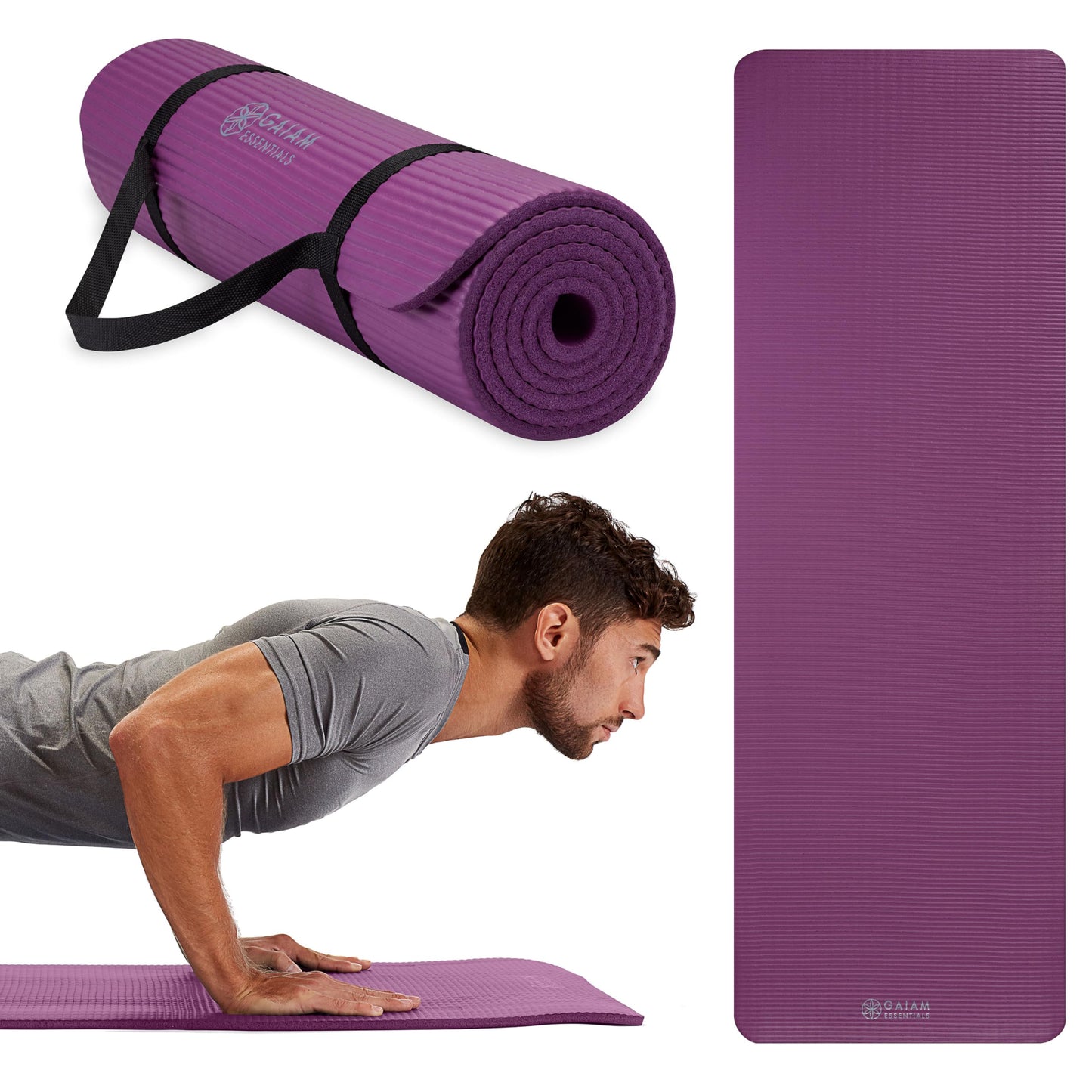 Gaiam Essentials Thick Yoga Mat with Carrier Strap