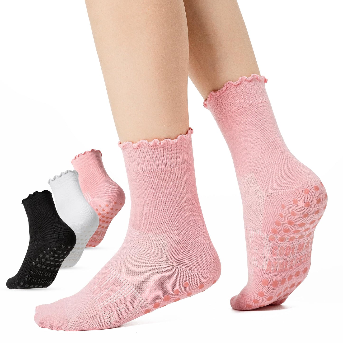 CoolMate Women’s Non-Slip Pilates Yoga Socks