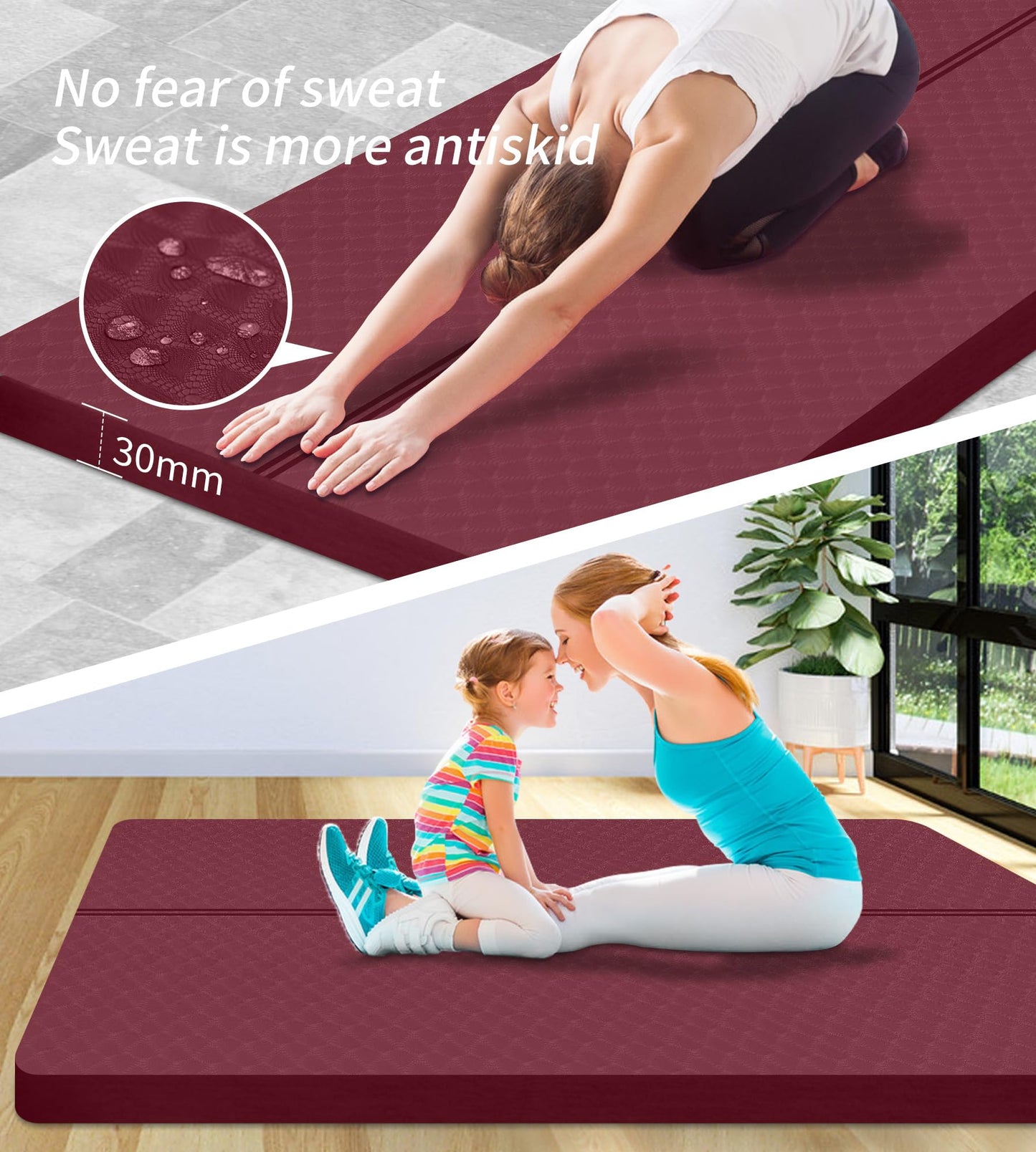 Nuveti Large Thick Yoga & Exercise Mat with Bag