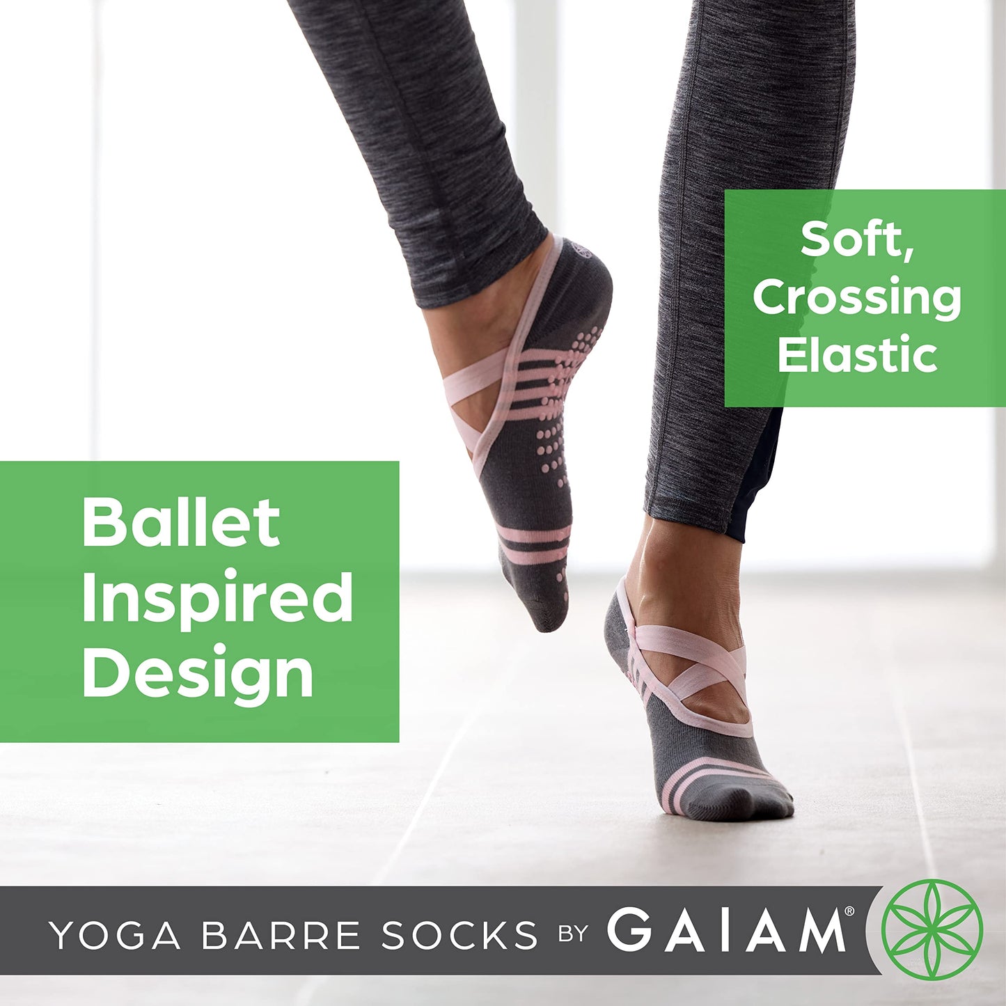 Gaiam Grippy Studio Yoga Socks for Better Grip