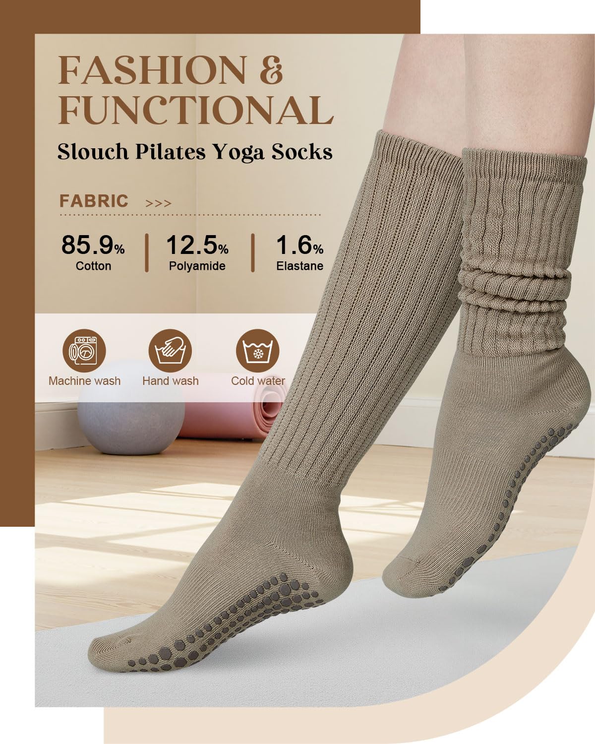 Century Star Non-Slip Yoga Pilates Socks