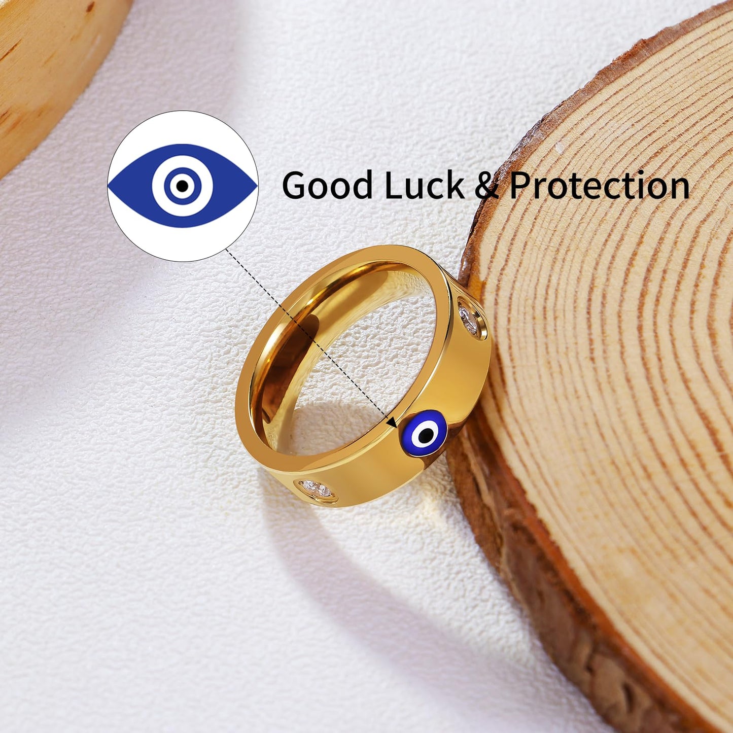18K Gold Evil Eye Ring