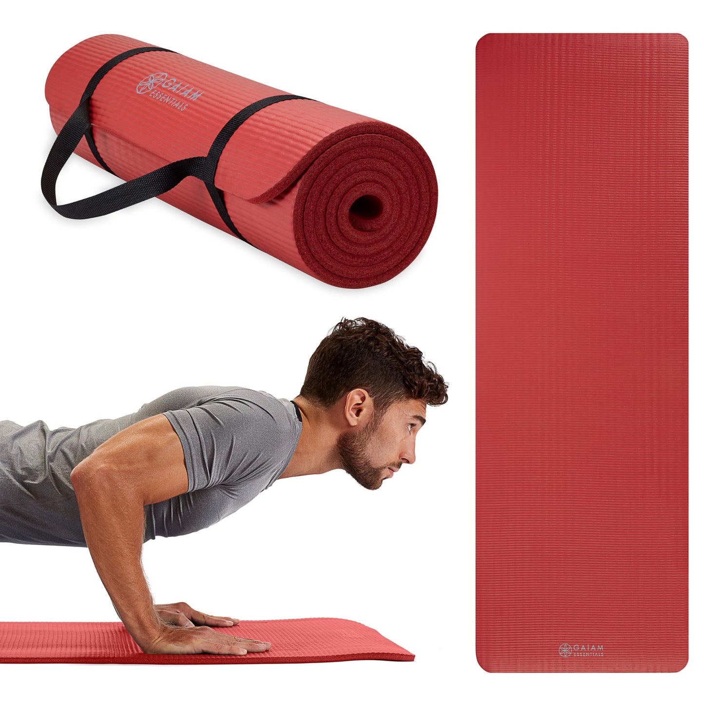 Gaiam Essentials Thick Yoga Mat with Carrier Strap