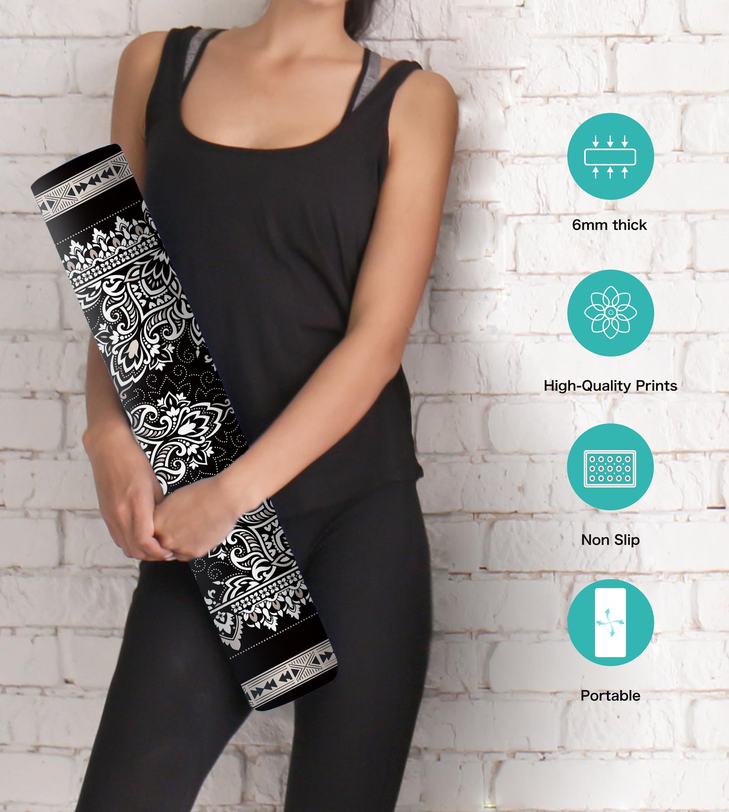 Non-Slip TPE Yoga & Exercise Mat with Strap