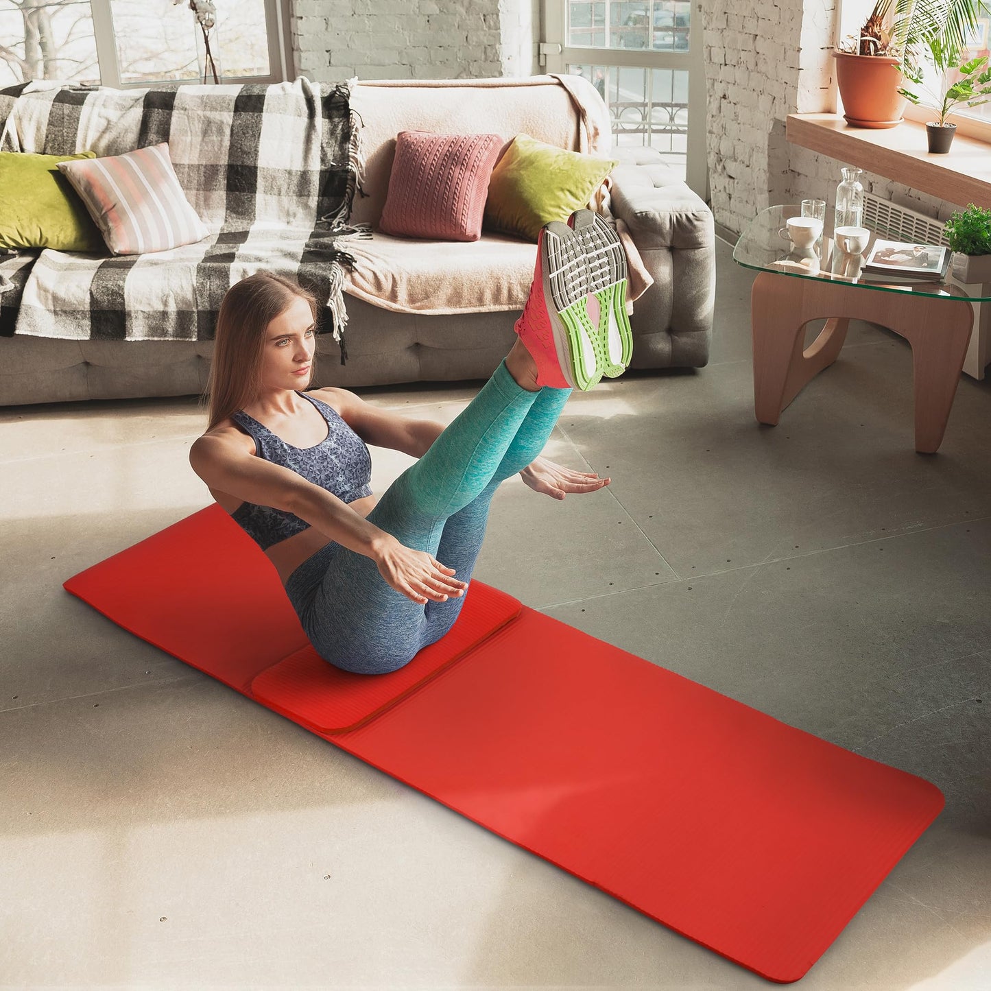 1/2" High-Density Yoga Mat with Strap