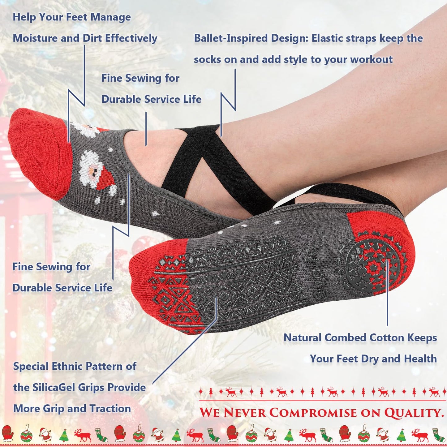 Ozaiic Non-Slip Yoga Socks for Women