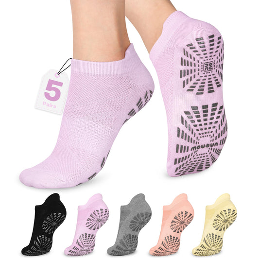 unenow Women’s Non-Slip Pilates Socks (5 Pairs)