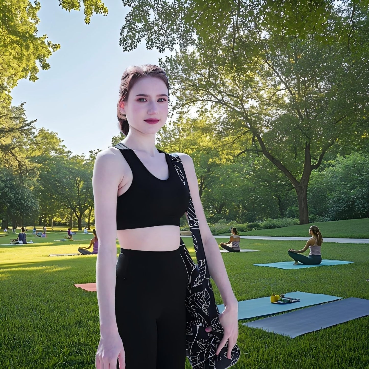 Yoga Mat Carrier Bag with Strap & Pockets