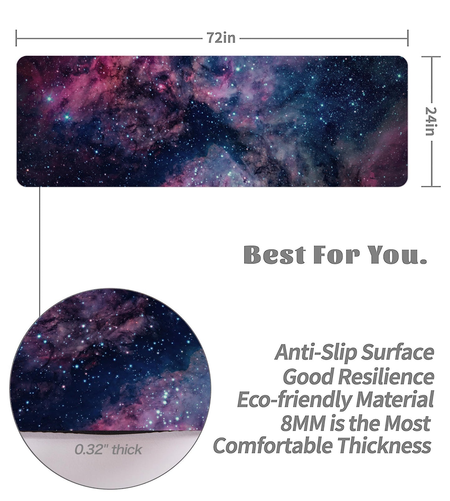 Cifupy Double-Sided Non-Slip Yoga Mat with Strap & Bag