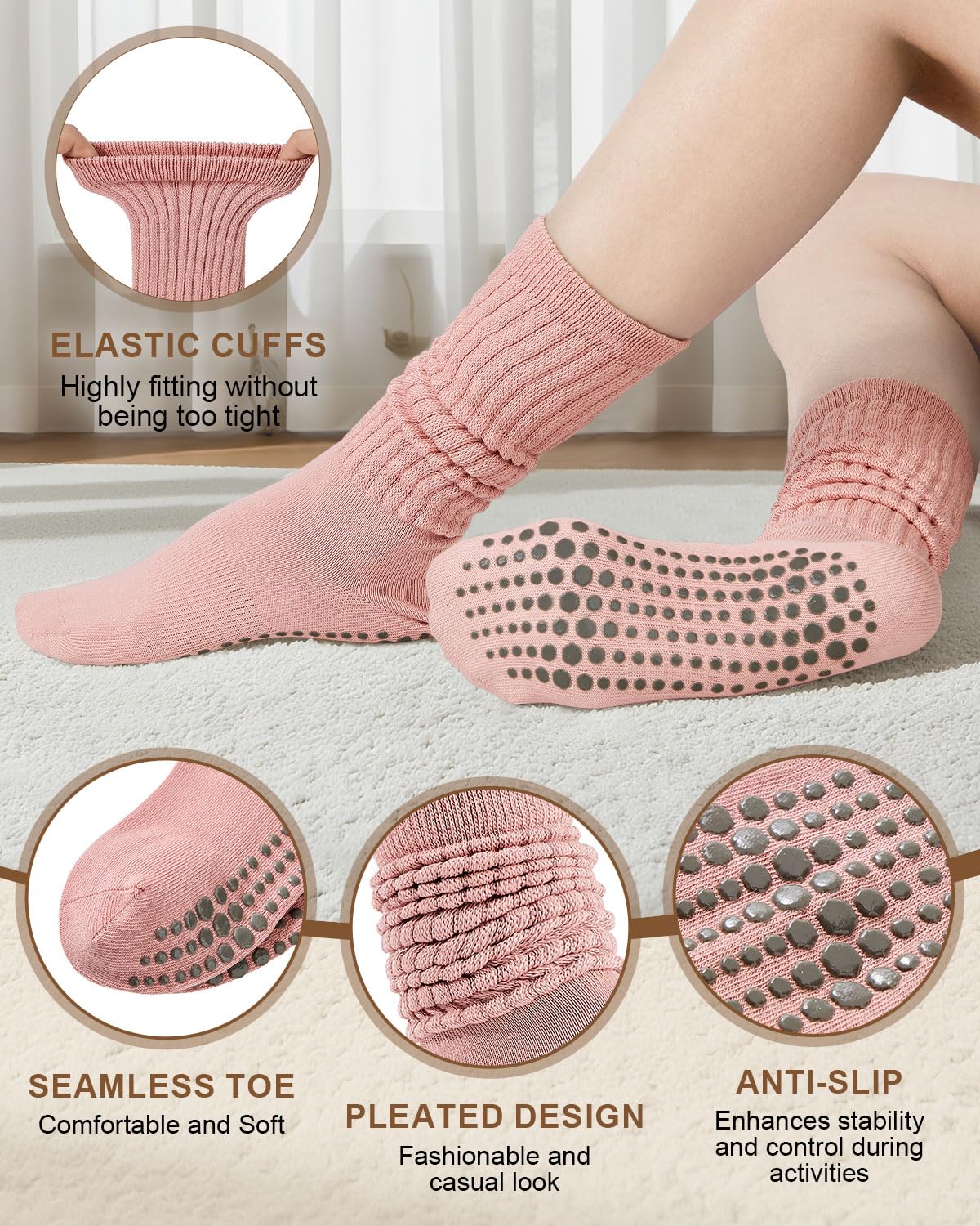 Century Star Non-Slip Yoga Pilates Socks