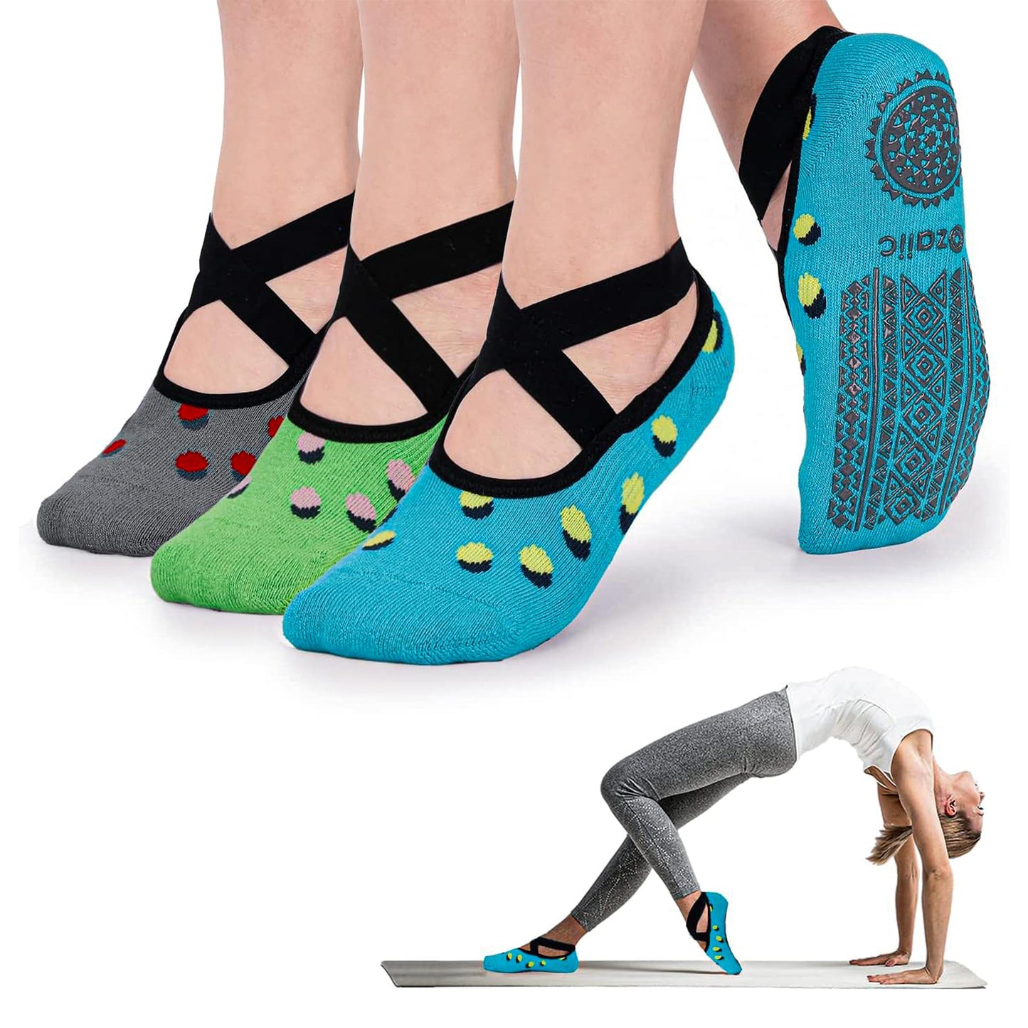 Ozaiic Non-Slip Yoga Socks for Women
