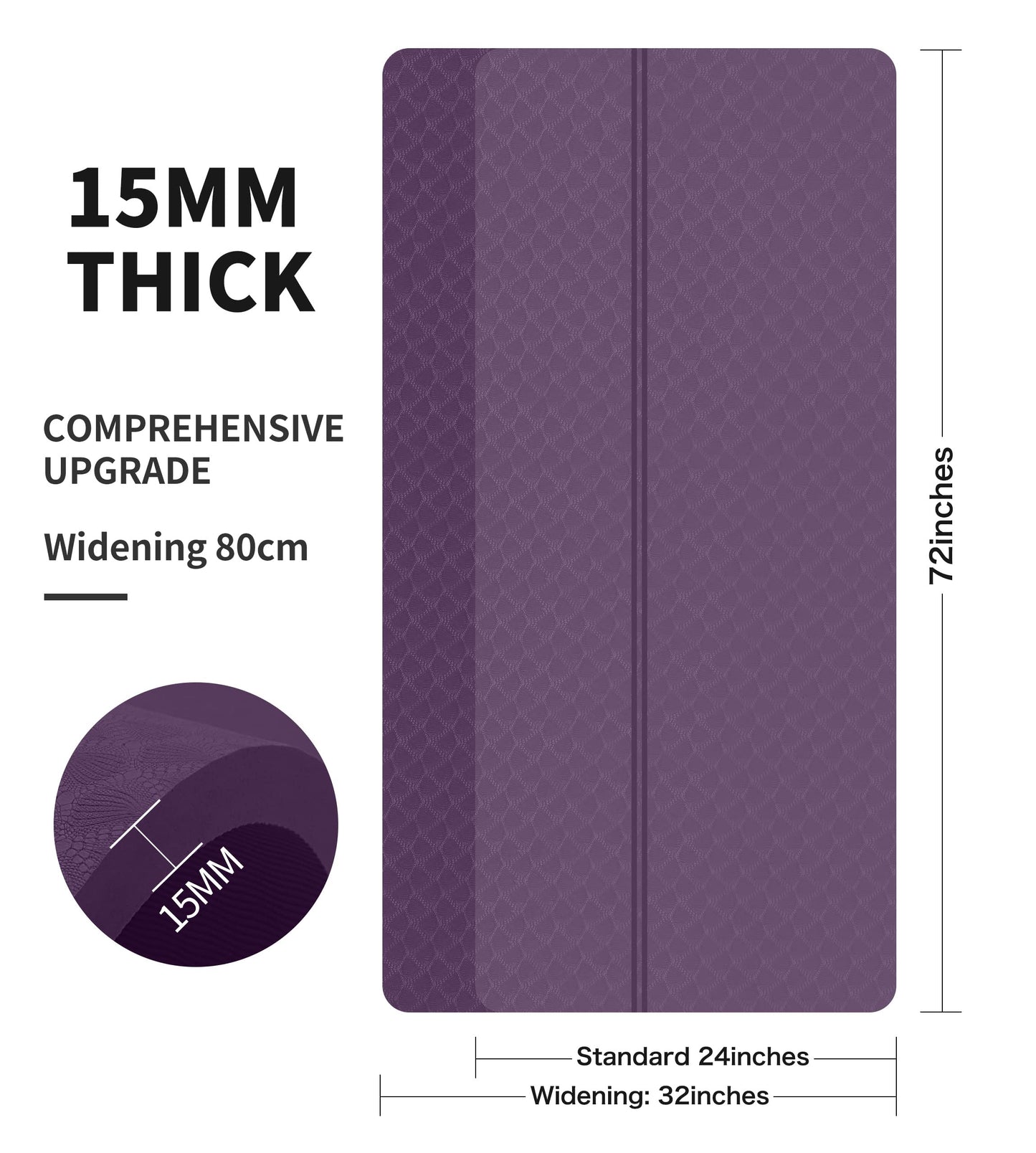 Nuveti Large Thick Yoga & Exercise Mat with Bag