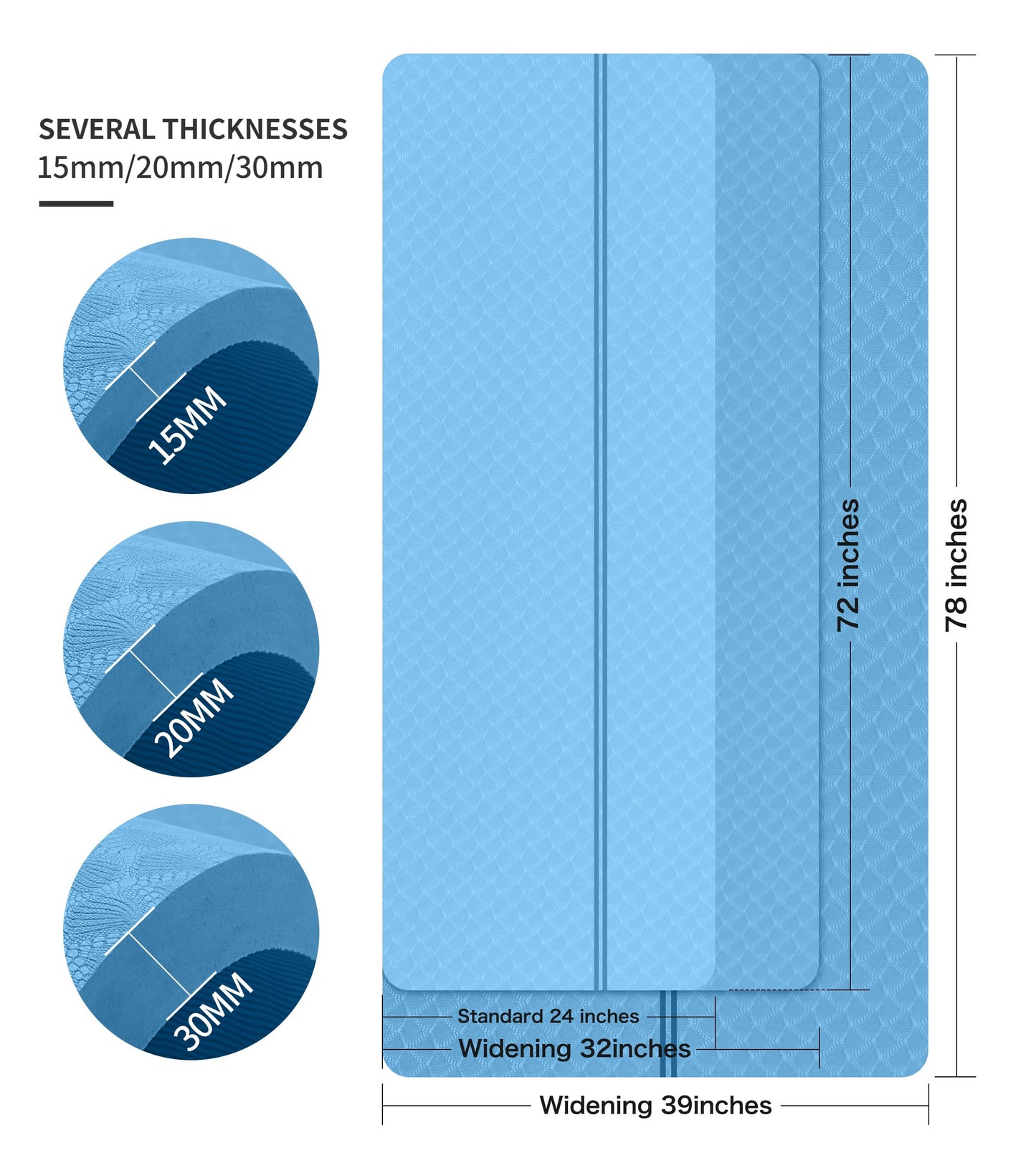 Nuveti Large Thick Yoga & Exercise Mat with Bag