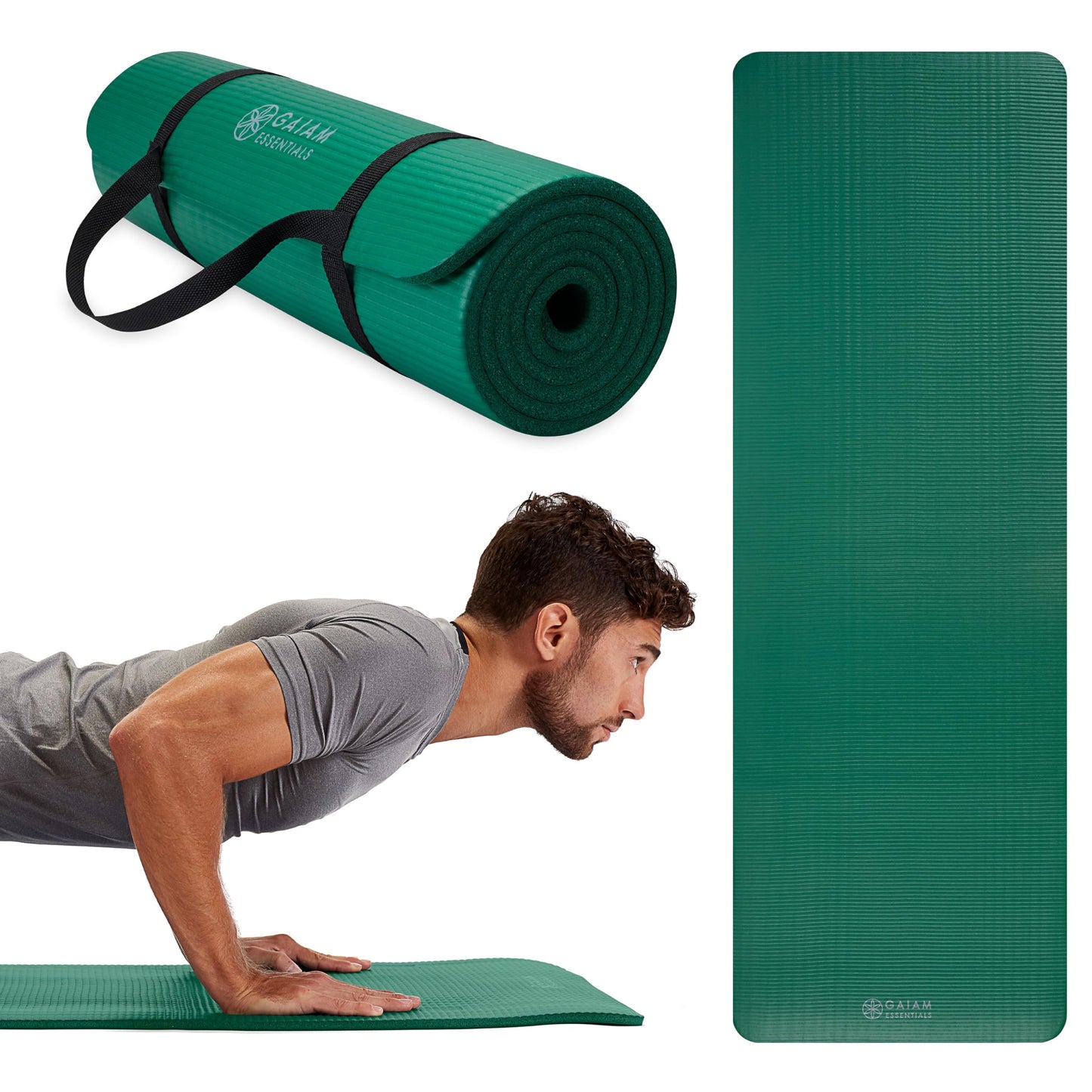 Gaiam Essentials Thick Yoga Mat with Carrier Strap