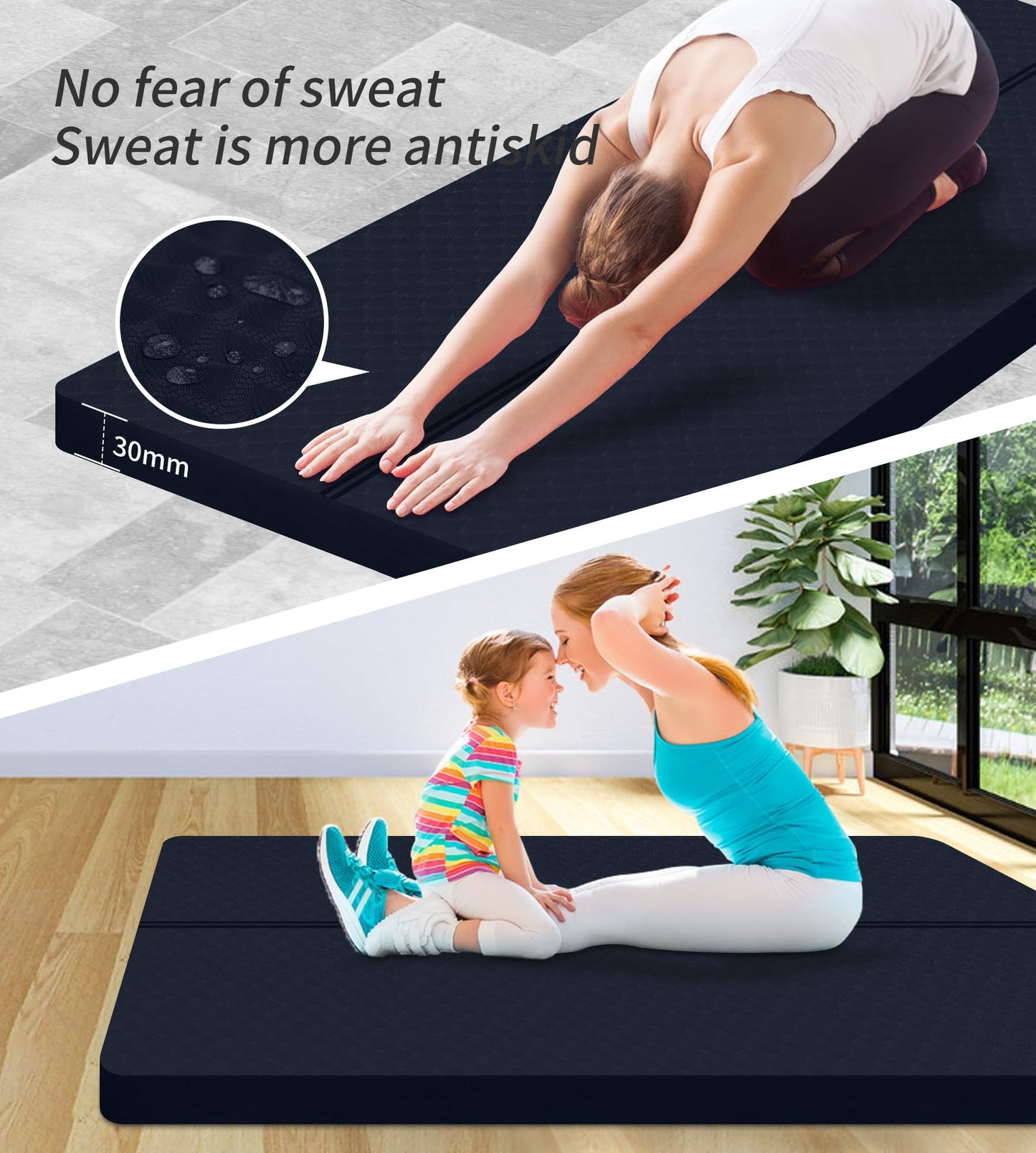 Nuveti Large Thick Yoga & Exercise Mat with Bag