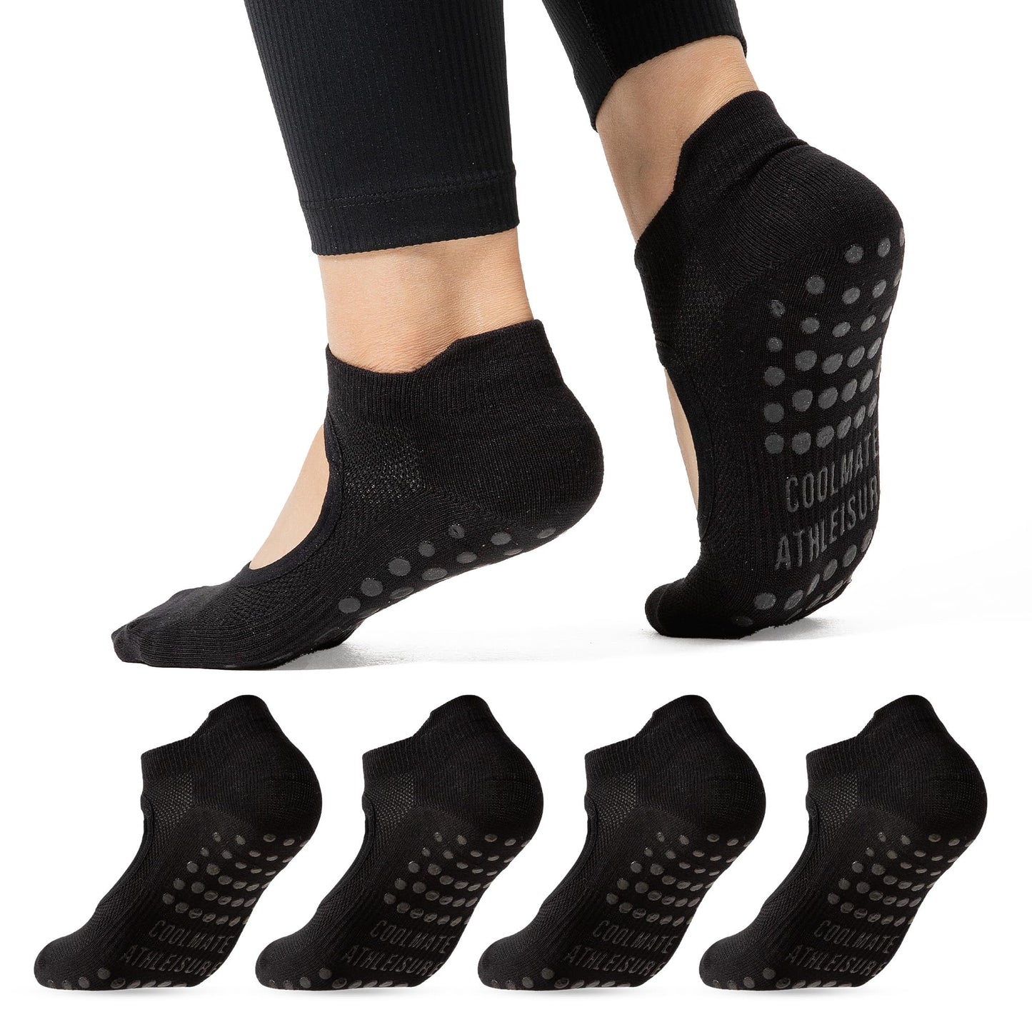 CoolMate Women’s Non-Slip Pilates Yoga Socks