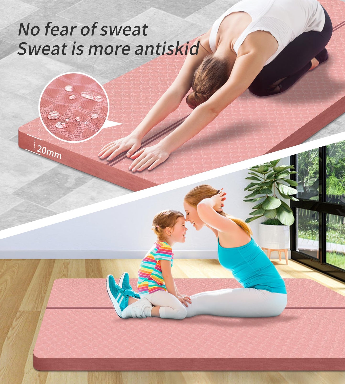Nuveti Large Thick Yoga & Exercise Mat with Bag