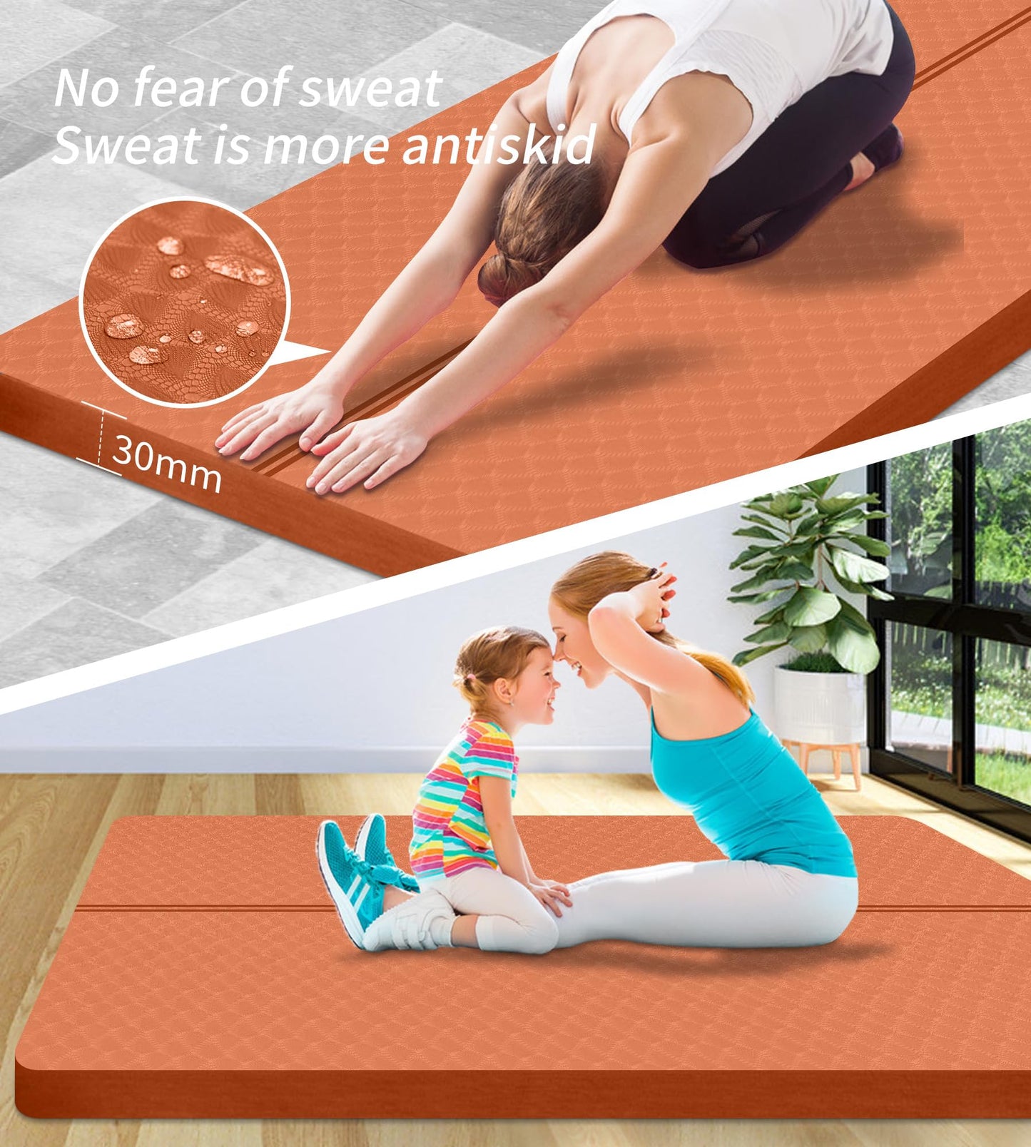 Nuveti Large Thick Yoga & Exercise Mat with Bag