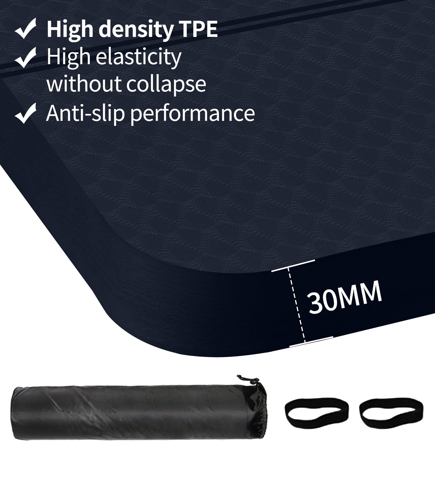 Nuveti Large Thick Yoga & Exercise Mat with Bag