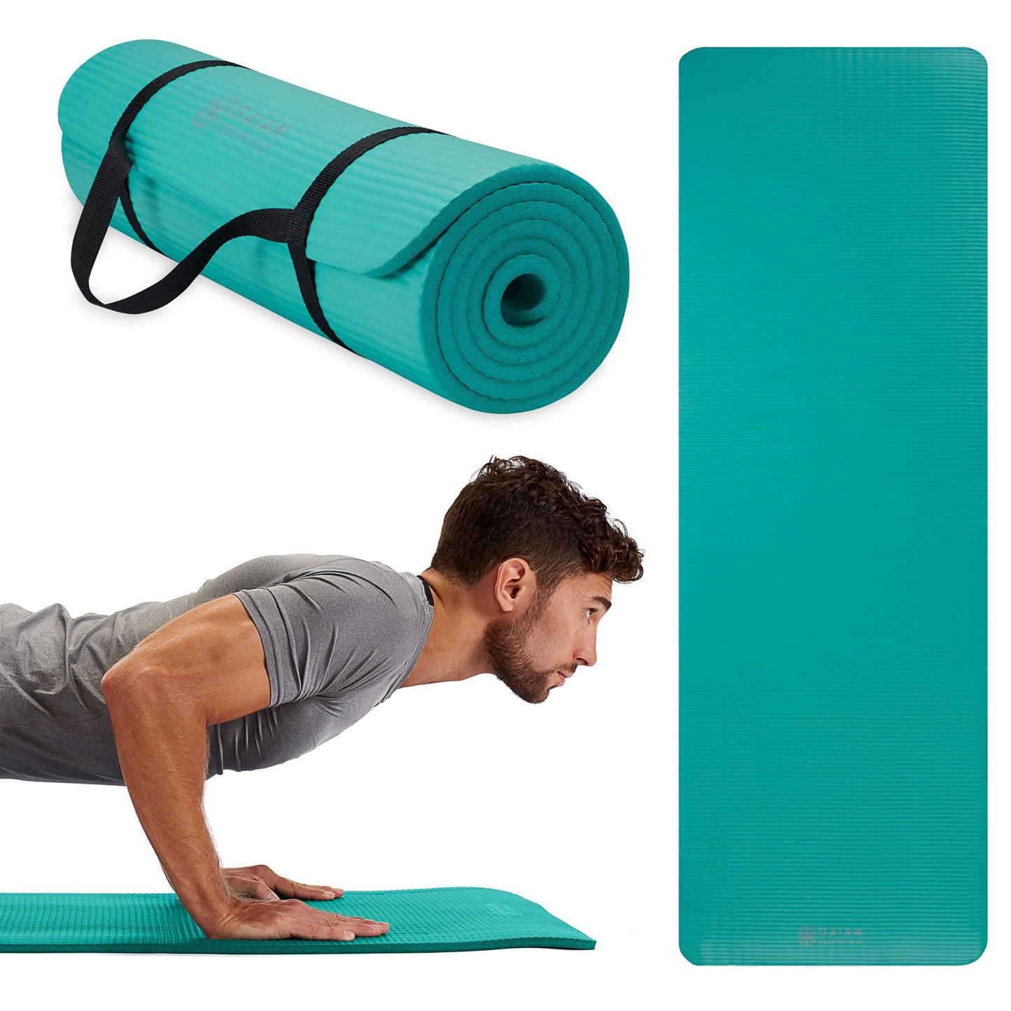 Gaiam Essentials Thick Yoga Mat with Carrier Strap
