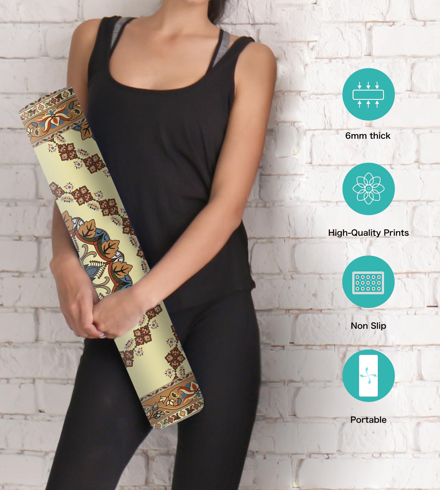 Non-Slip TPE Yoga & Exercise Mat with Strap