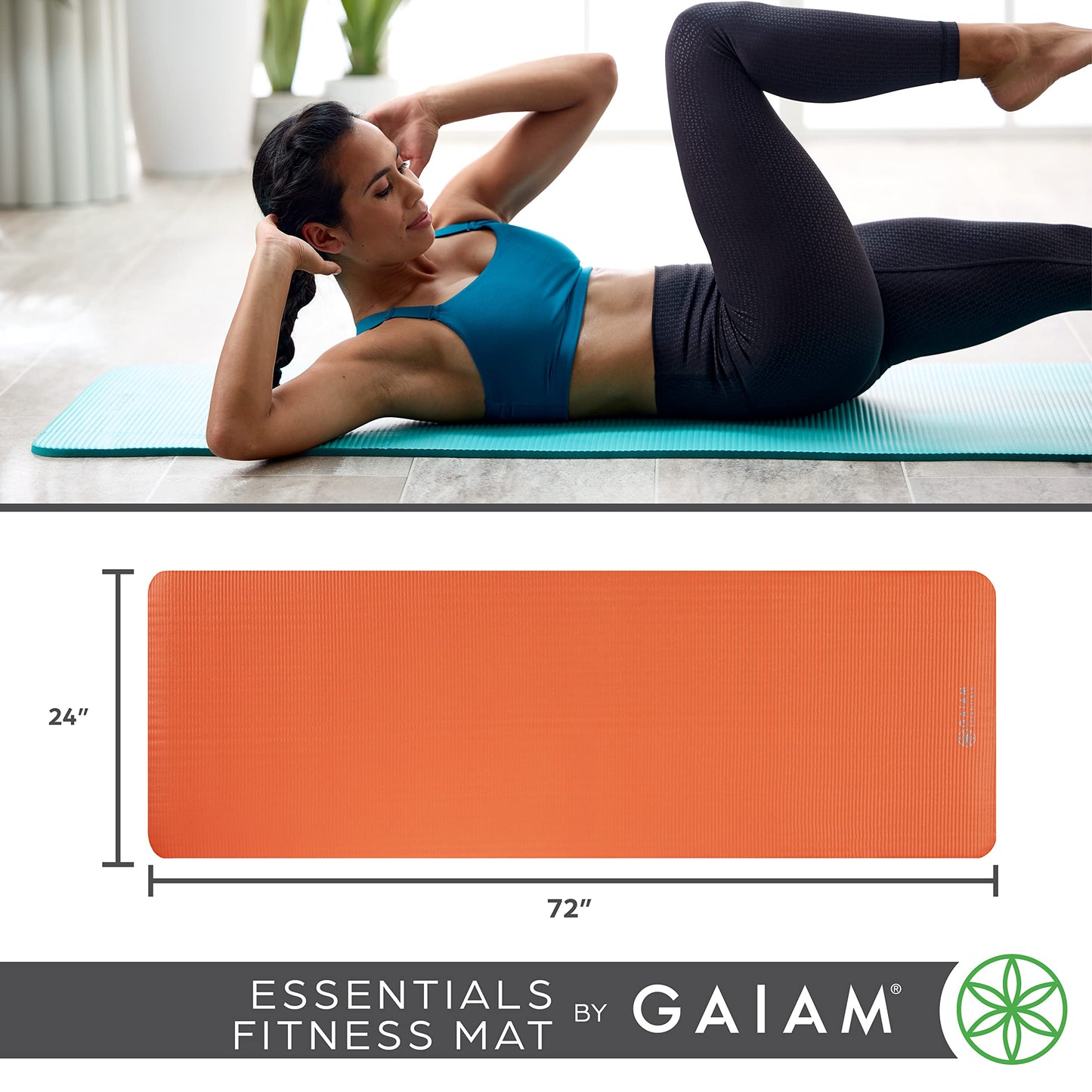 Gaiam Essentials Thick Yoga Mat with Carrier Strap