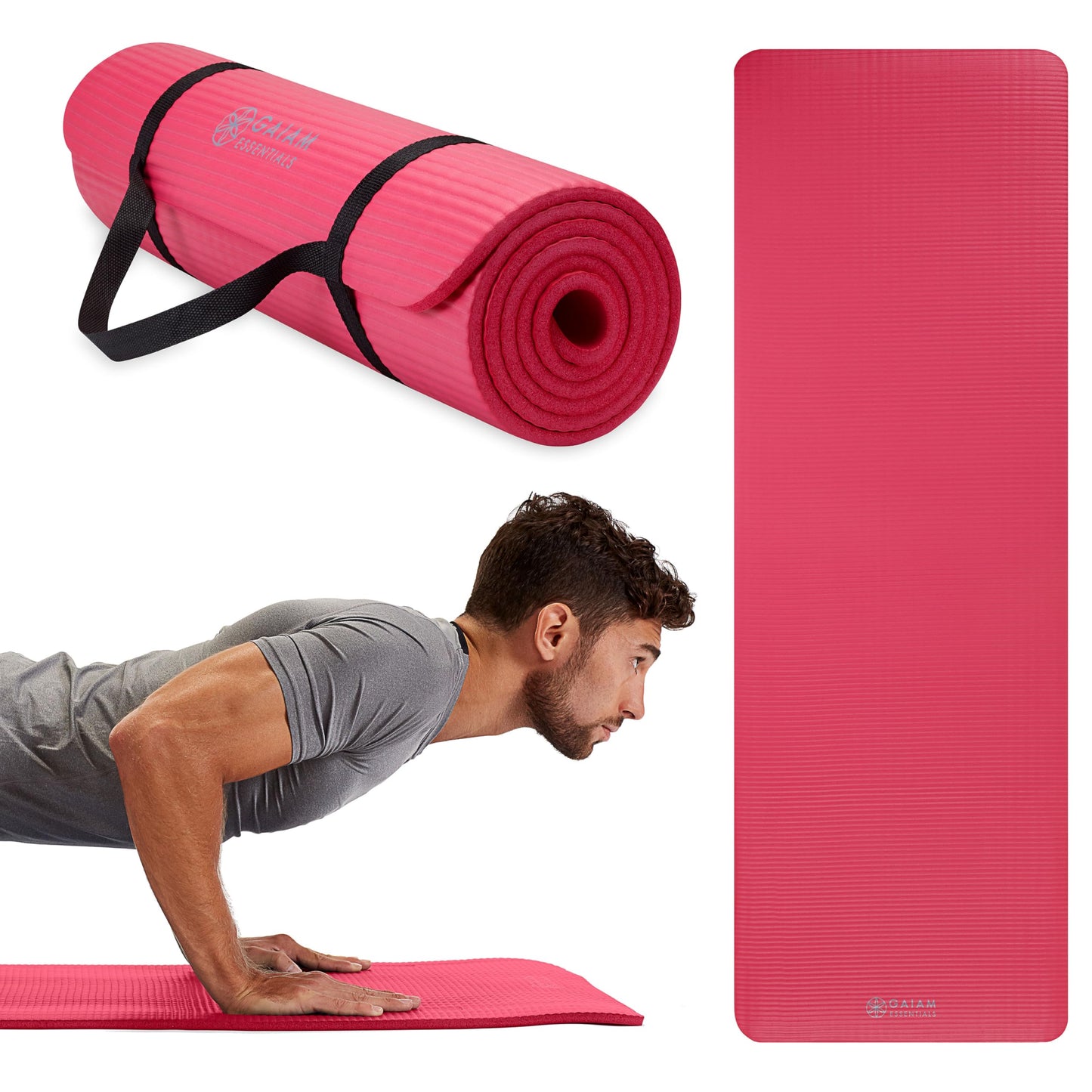 Gaiam Essentials Thick Yoga Mat with Carrier Strap