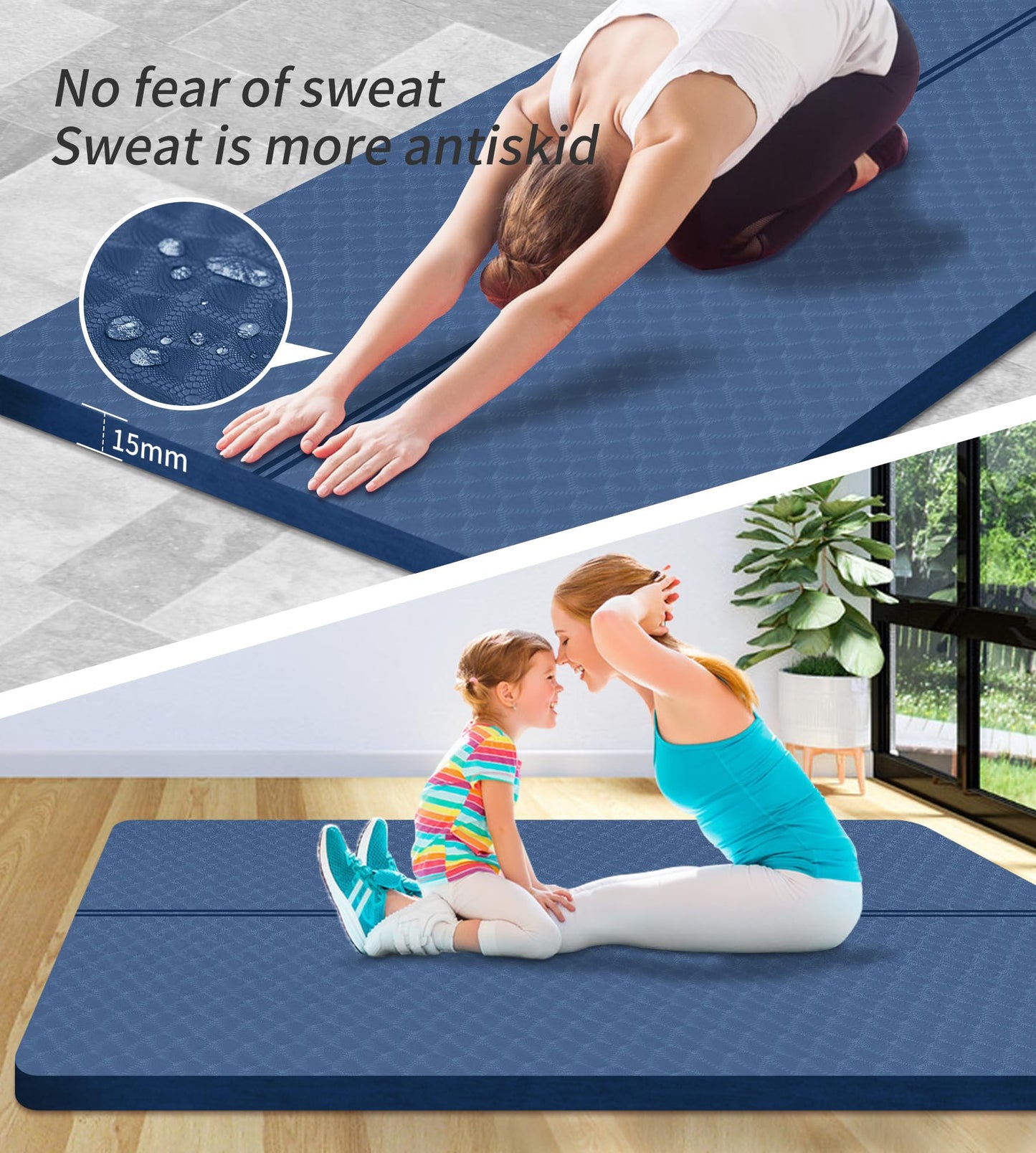 Nuveti Large Thick Yoga & Exercise Mat with Bag