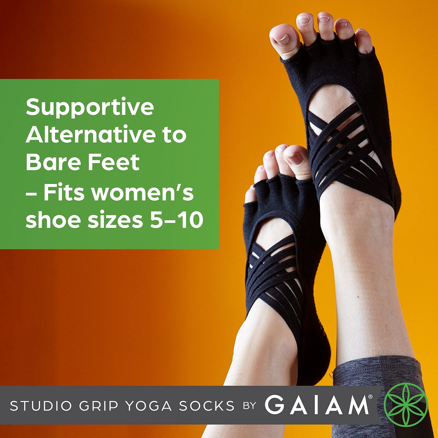Gaiam Grippy Studio Yoga Socks for Better Grip