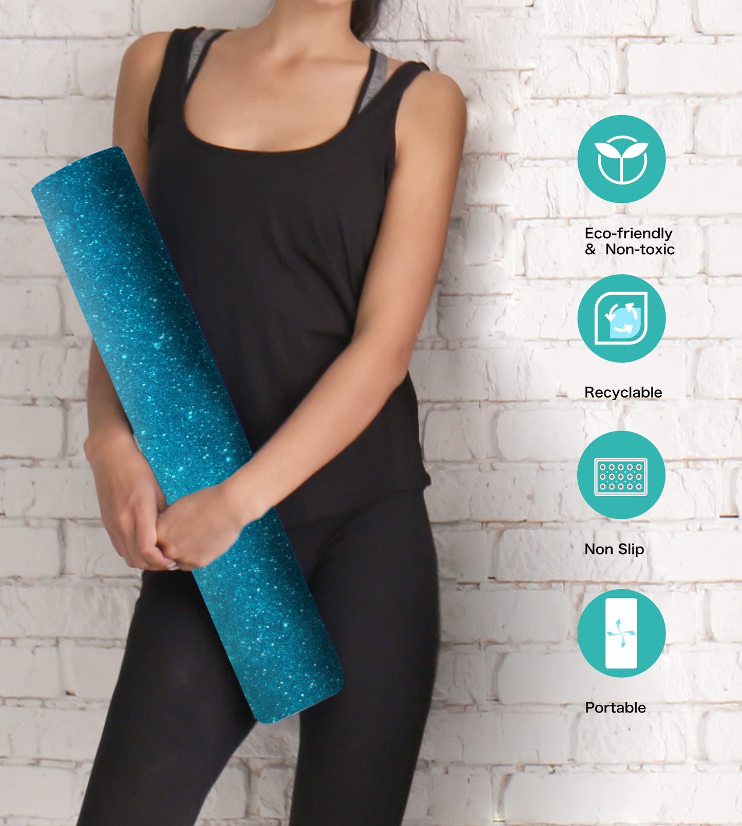 Non-Slip TPE Yoga & Exercise Mat with Strap