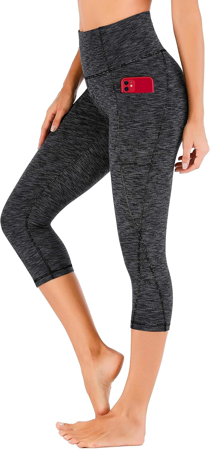 Heathyoga Women’s Capri Leggings with Pockets