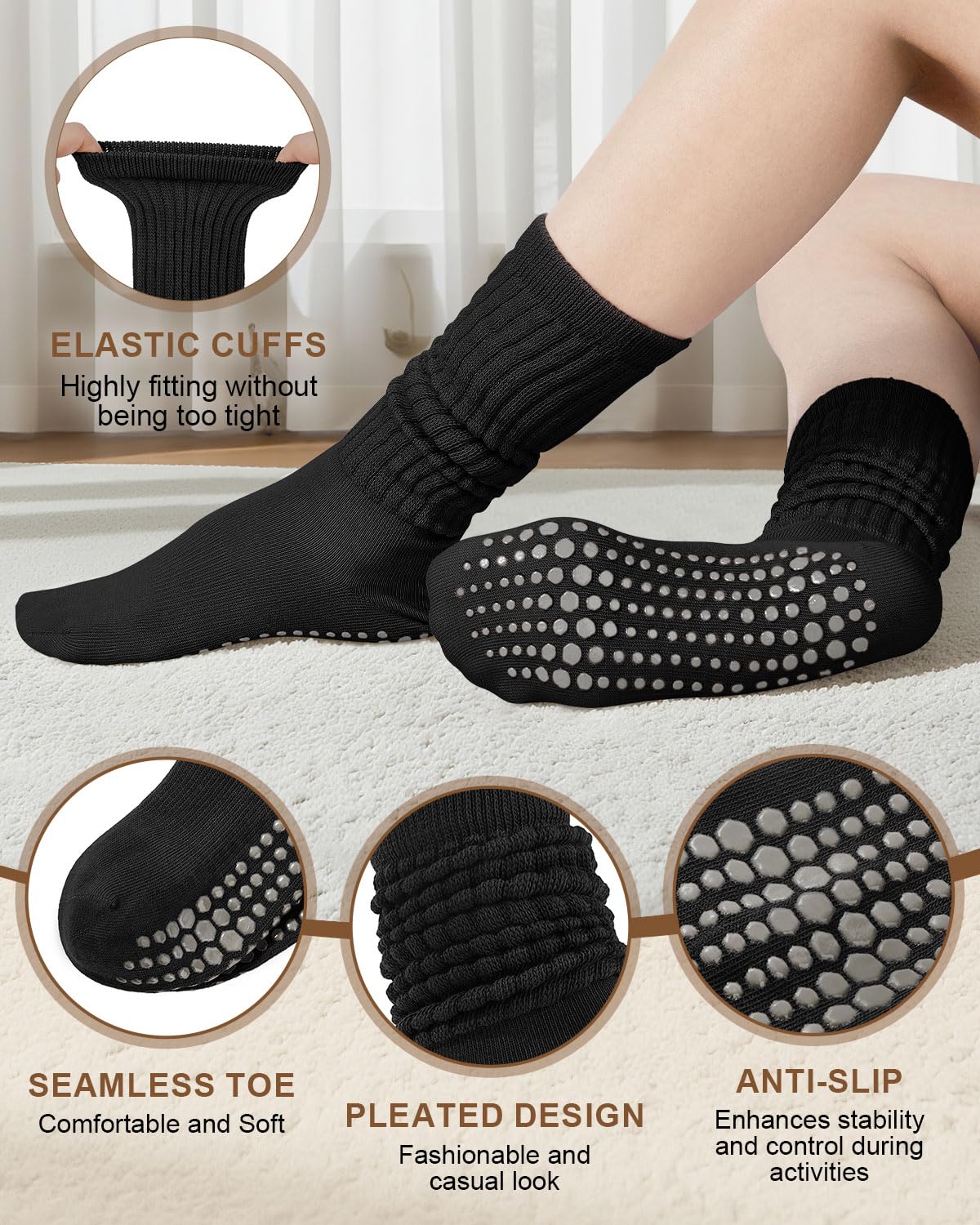 Century Star Non-Slip Yoga Pilates Socks