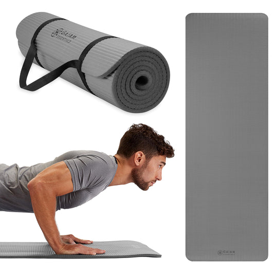 Gaiam Essentials Thick Yoga Mat with Carrier Strap