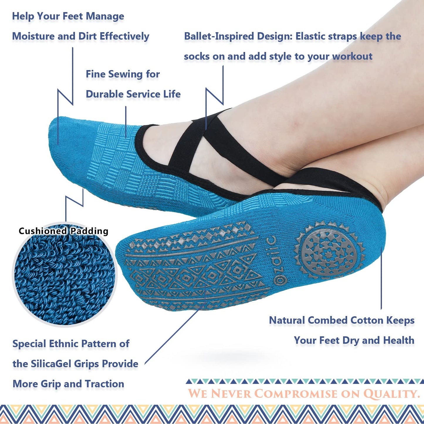 Ozaiic Non-Slip Yoga Socks for Women